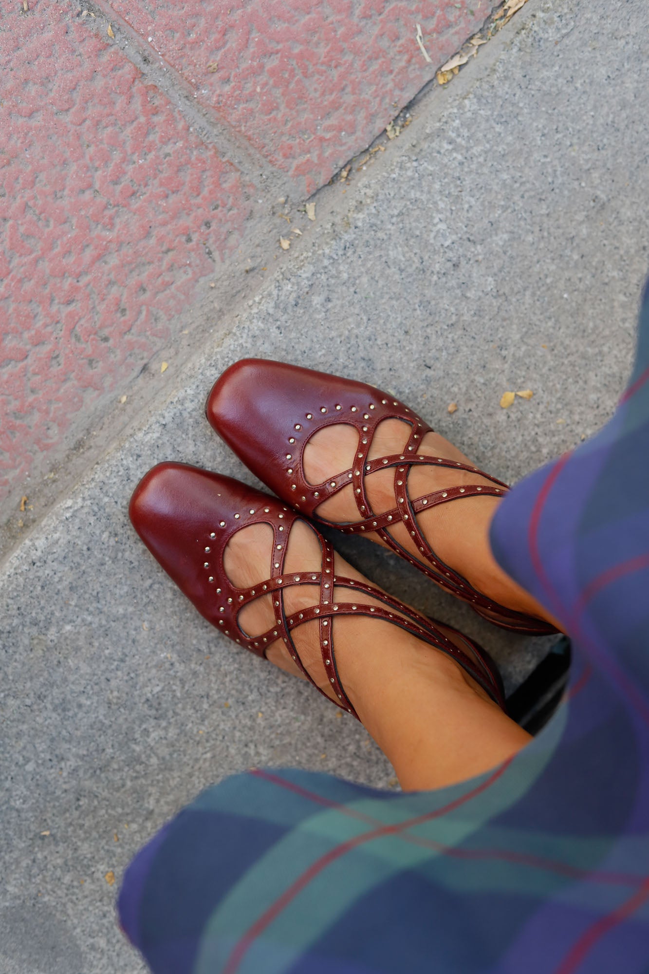 OLIVIA BURGUNDY PUMPS 3.5CM
