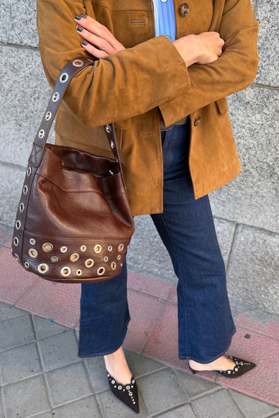 BOLSO BUCKET MINI ROCK CHOCOLATE