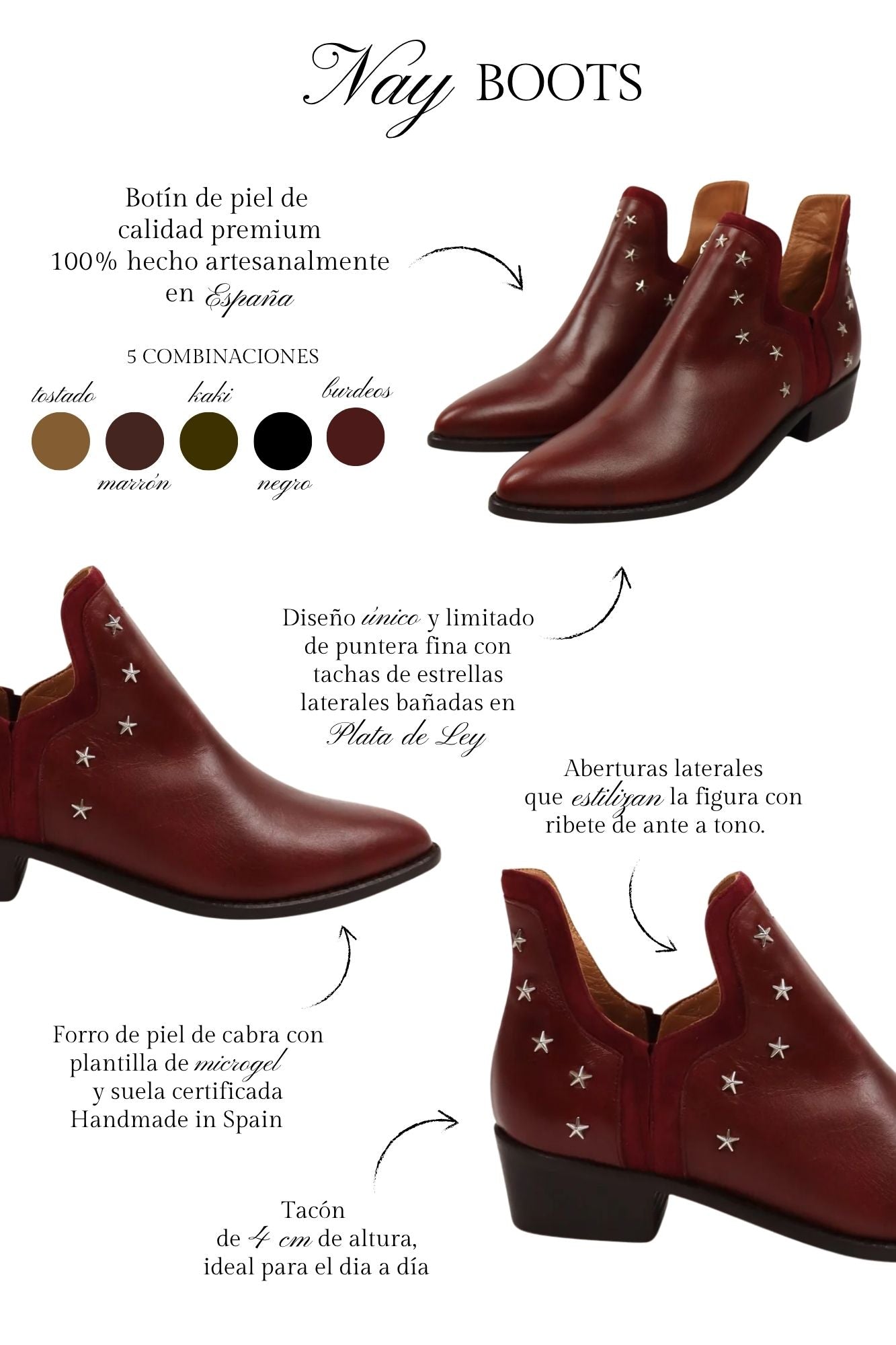 NAY BOOTS BURDEOS 4CM