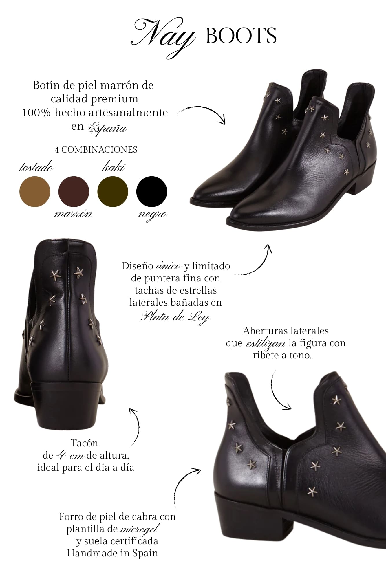 NAY BOOTS BLACK 4CM