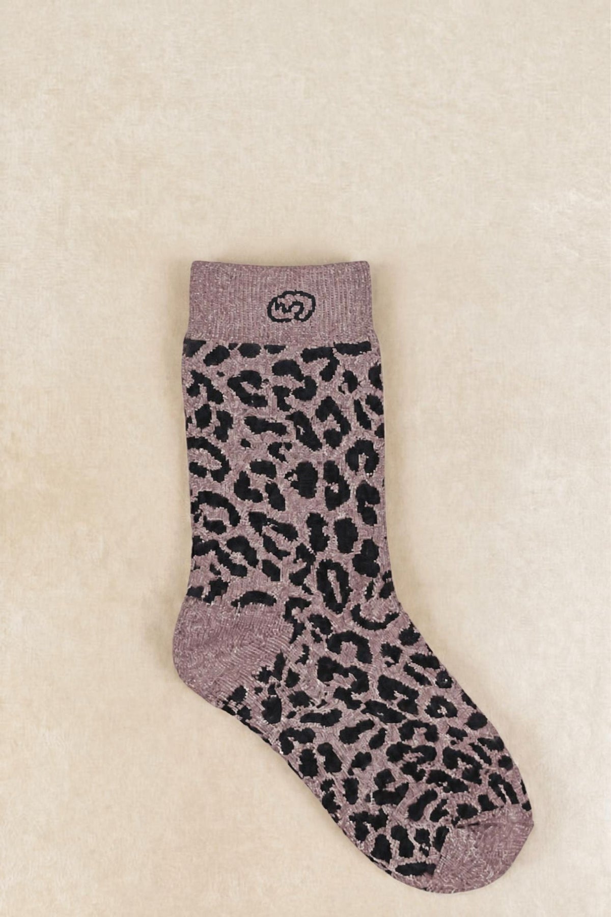 CALCETINES GLITTER LEOPARDO BURDEOS