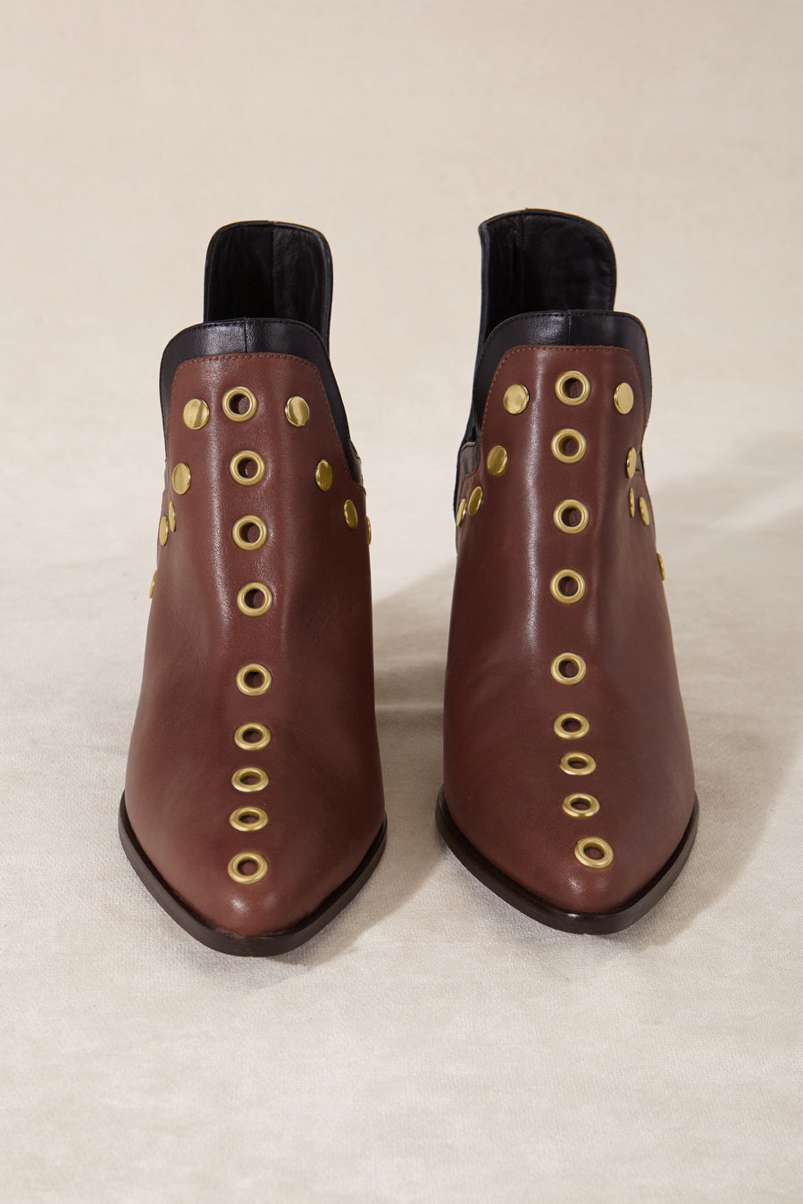 PUNKY BOOTS AVELLANA TACHAS ORO TACON 7CM