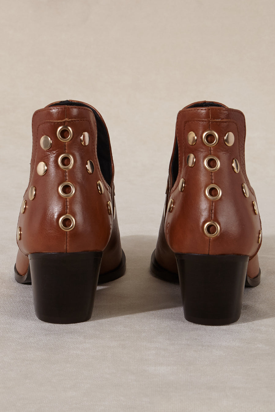 PUNKY BOOTS SPECIAL EDITION BROWN GOLD STUDS 6CM