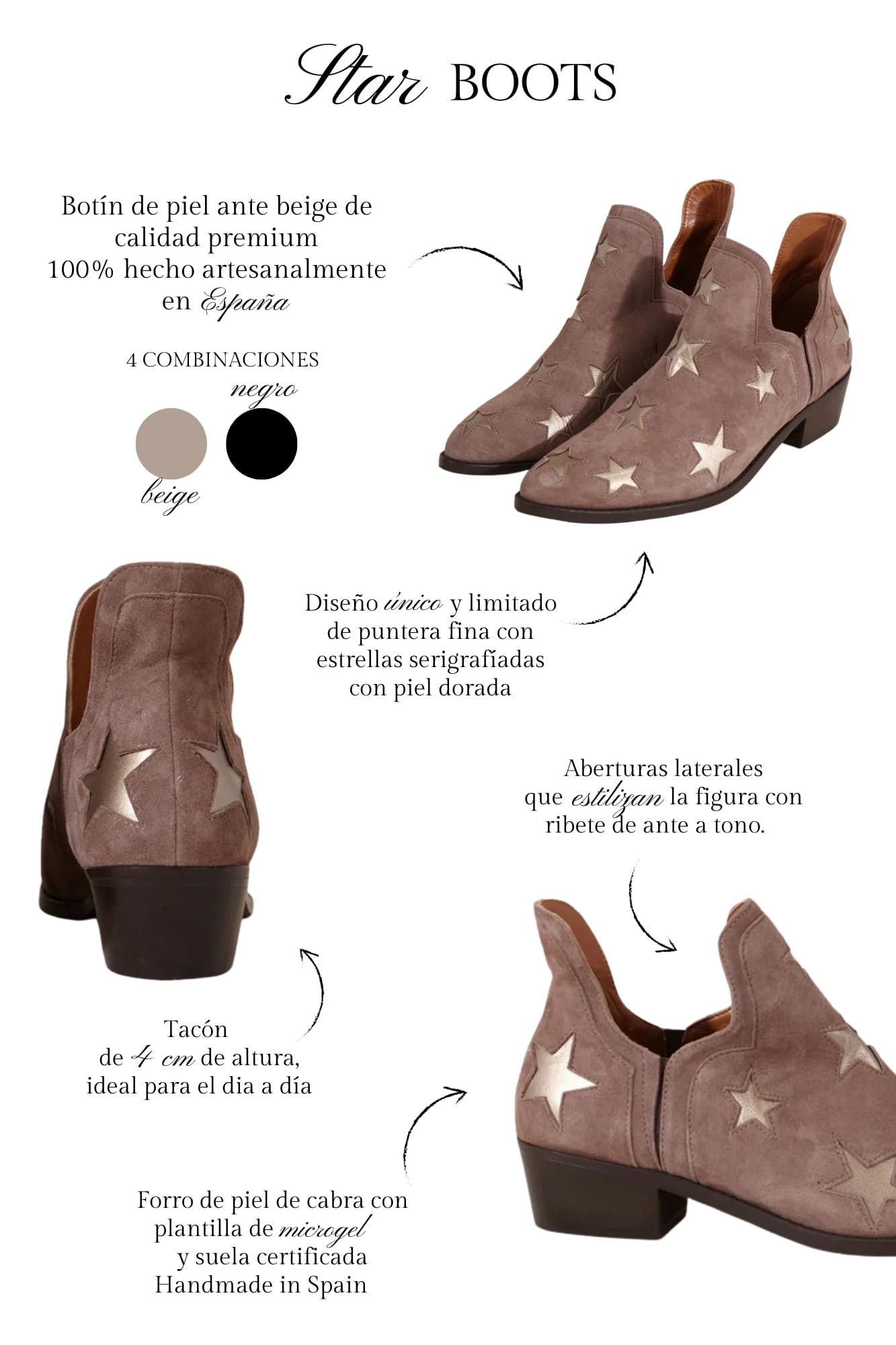 STAR BOOTS BEIGE 4CM