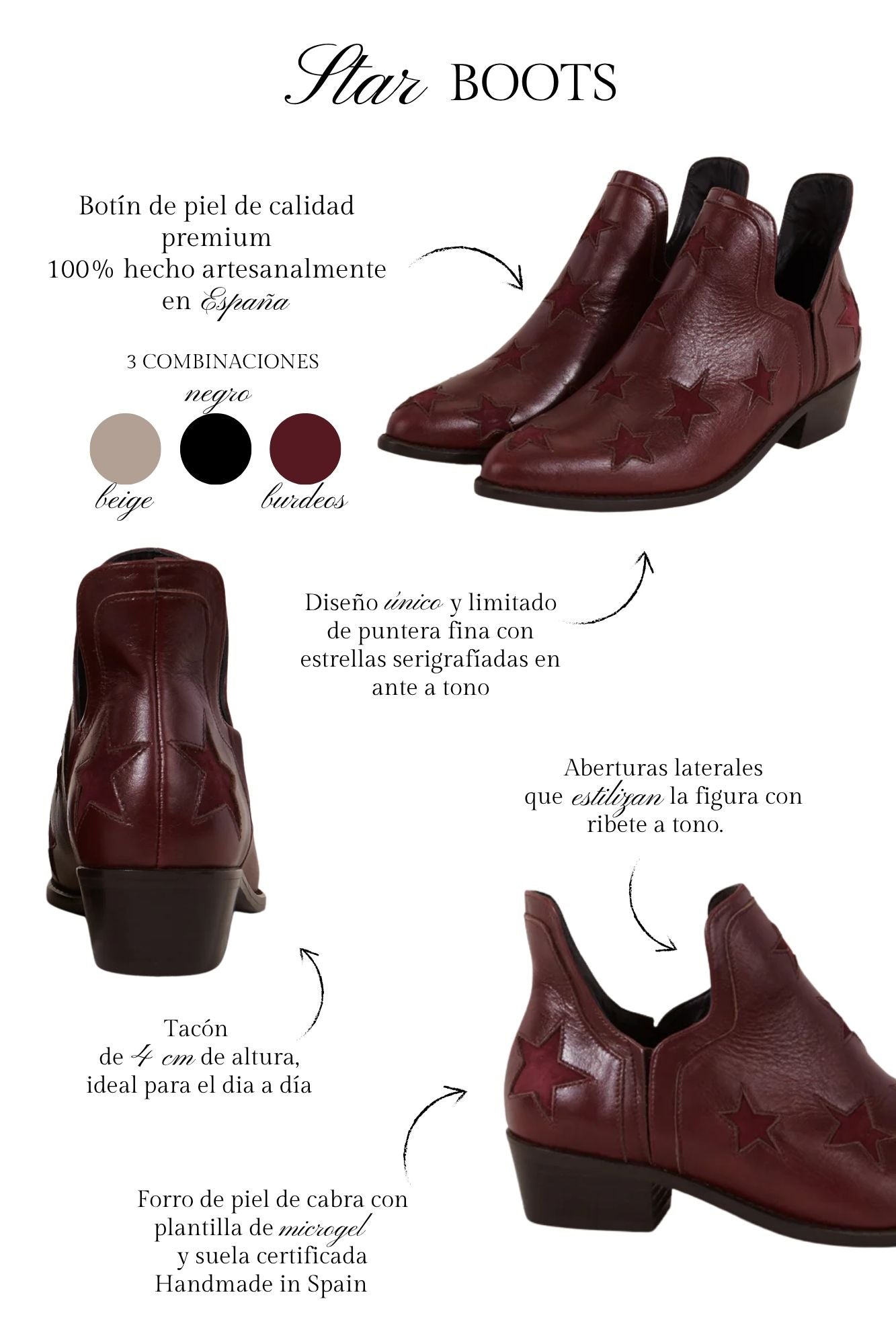 Bottes Star bordeaux 4 cm