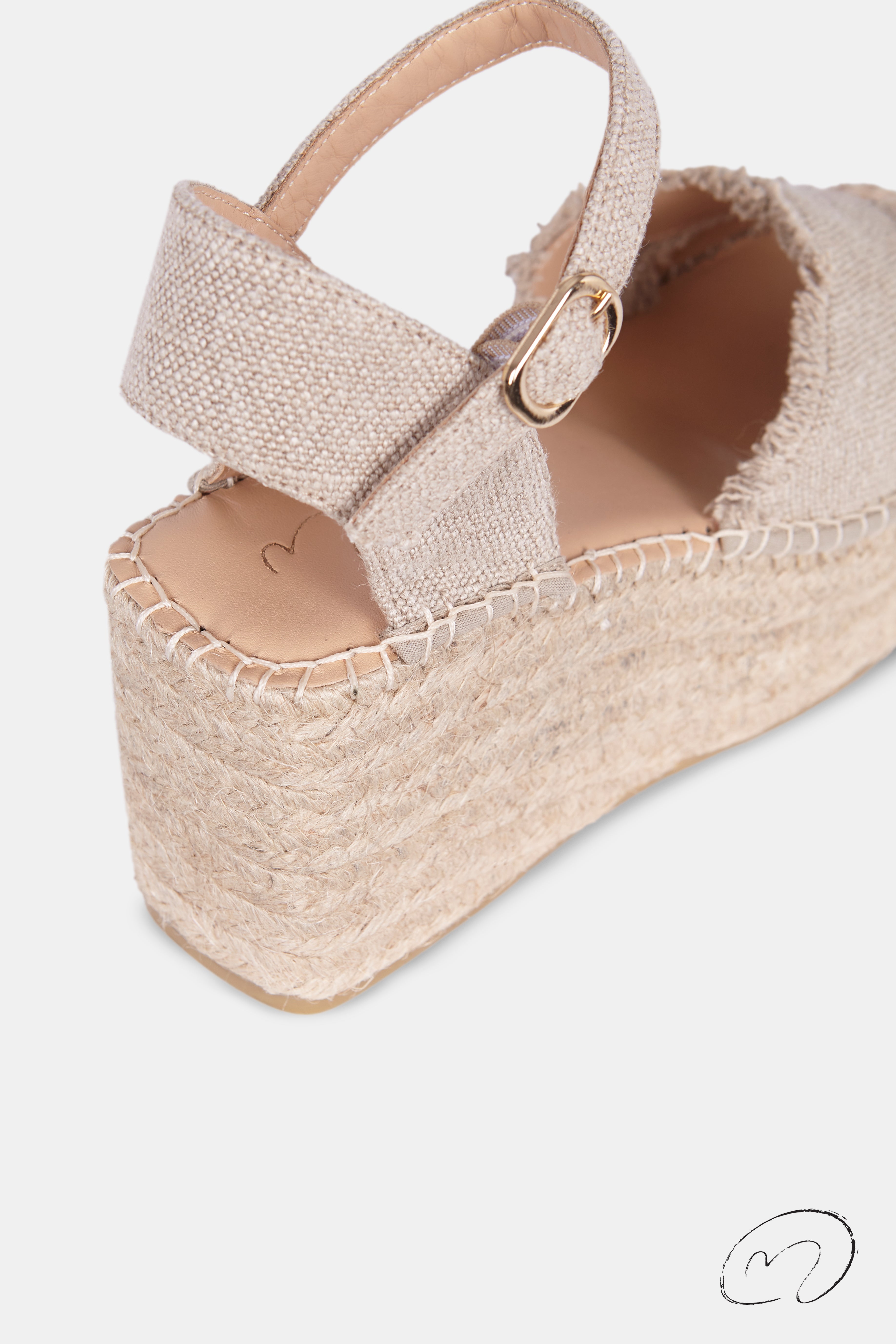 TATI LINEN BEIGE 8CM