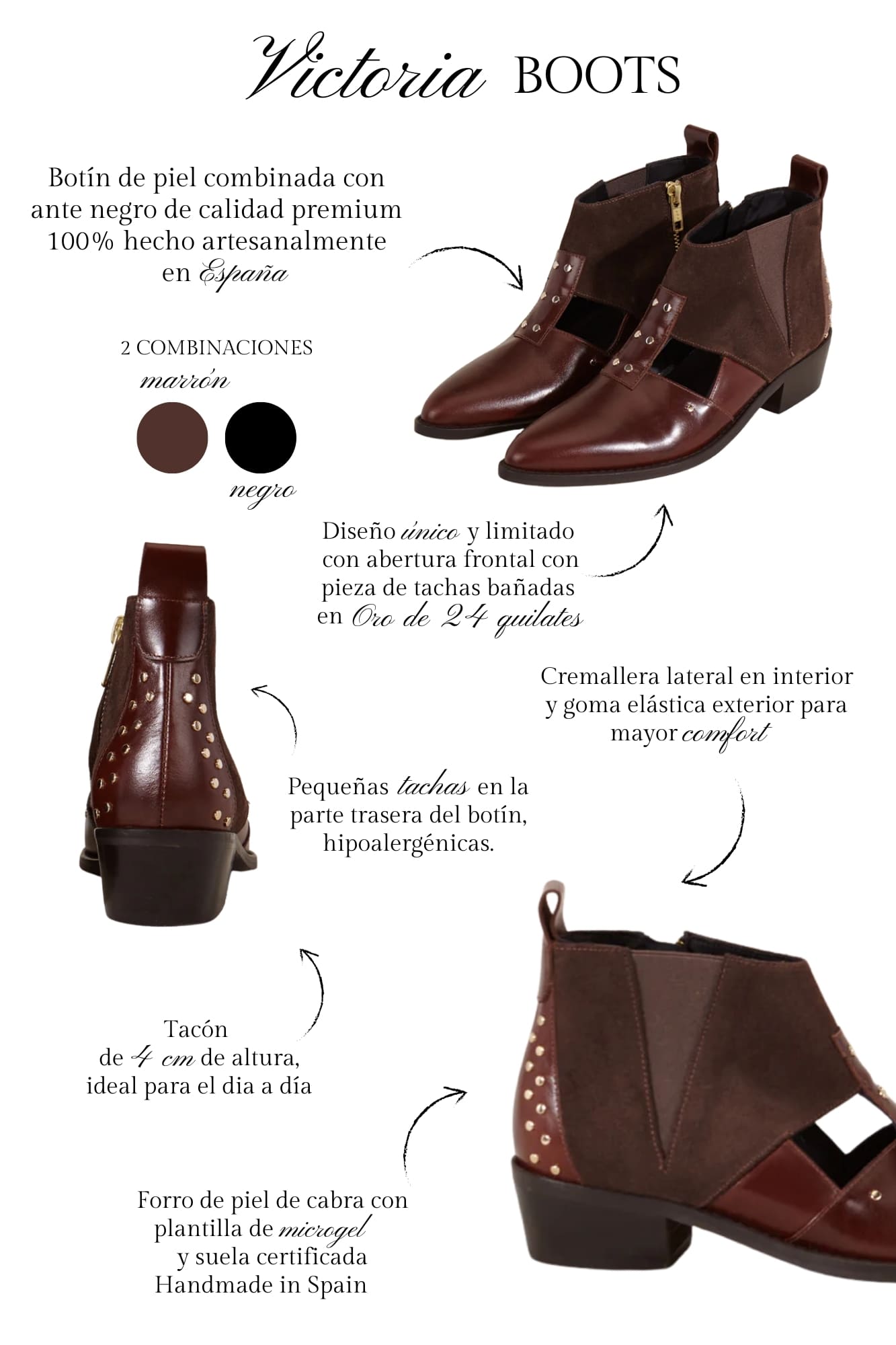 VICTORIA BOOTS CUERO 4CM