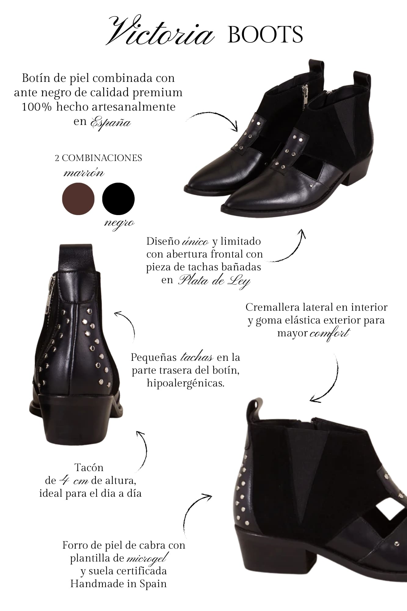 VICTORIA BOOTS NEGRO 4CM