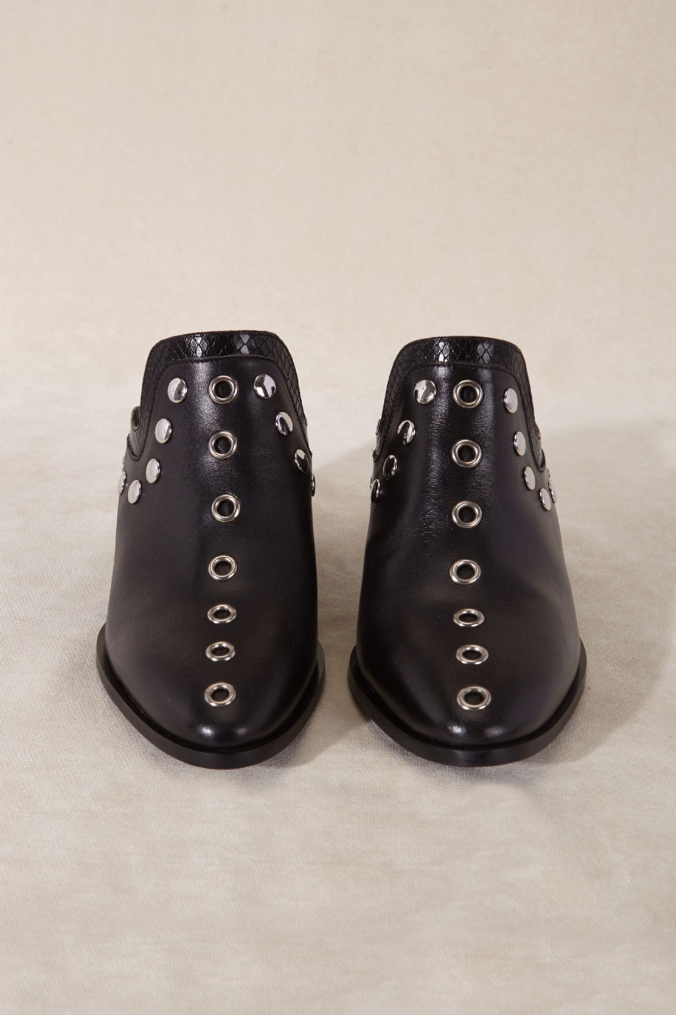 Modern black clogs