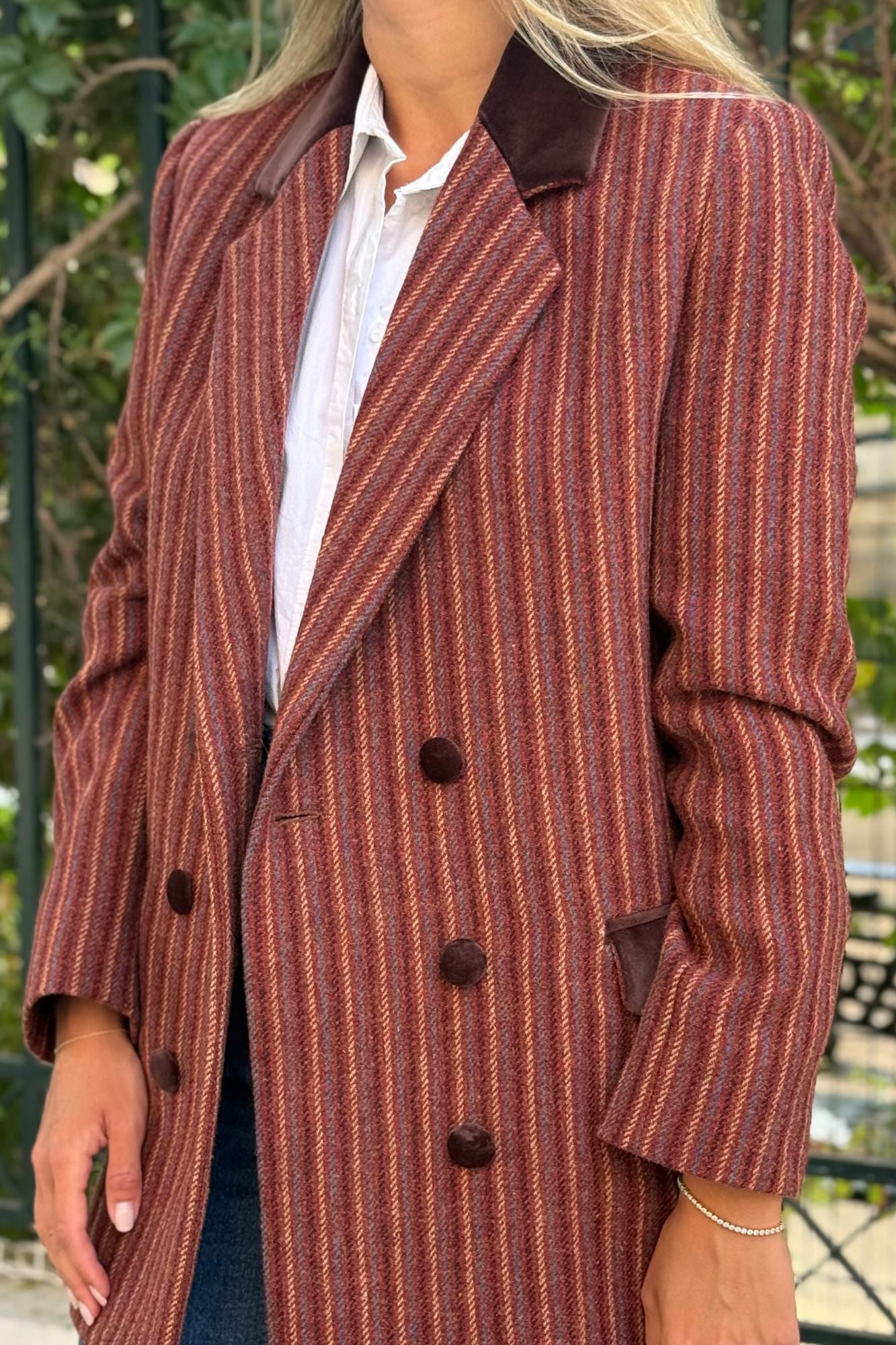 TERRACOTTA STRIPED WOOL BLAZER