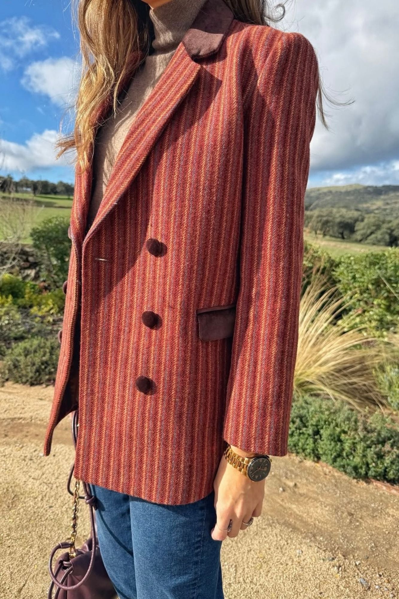 AMERICAN WOOL STRIPED TERRACOTTA