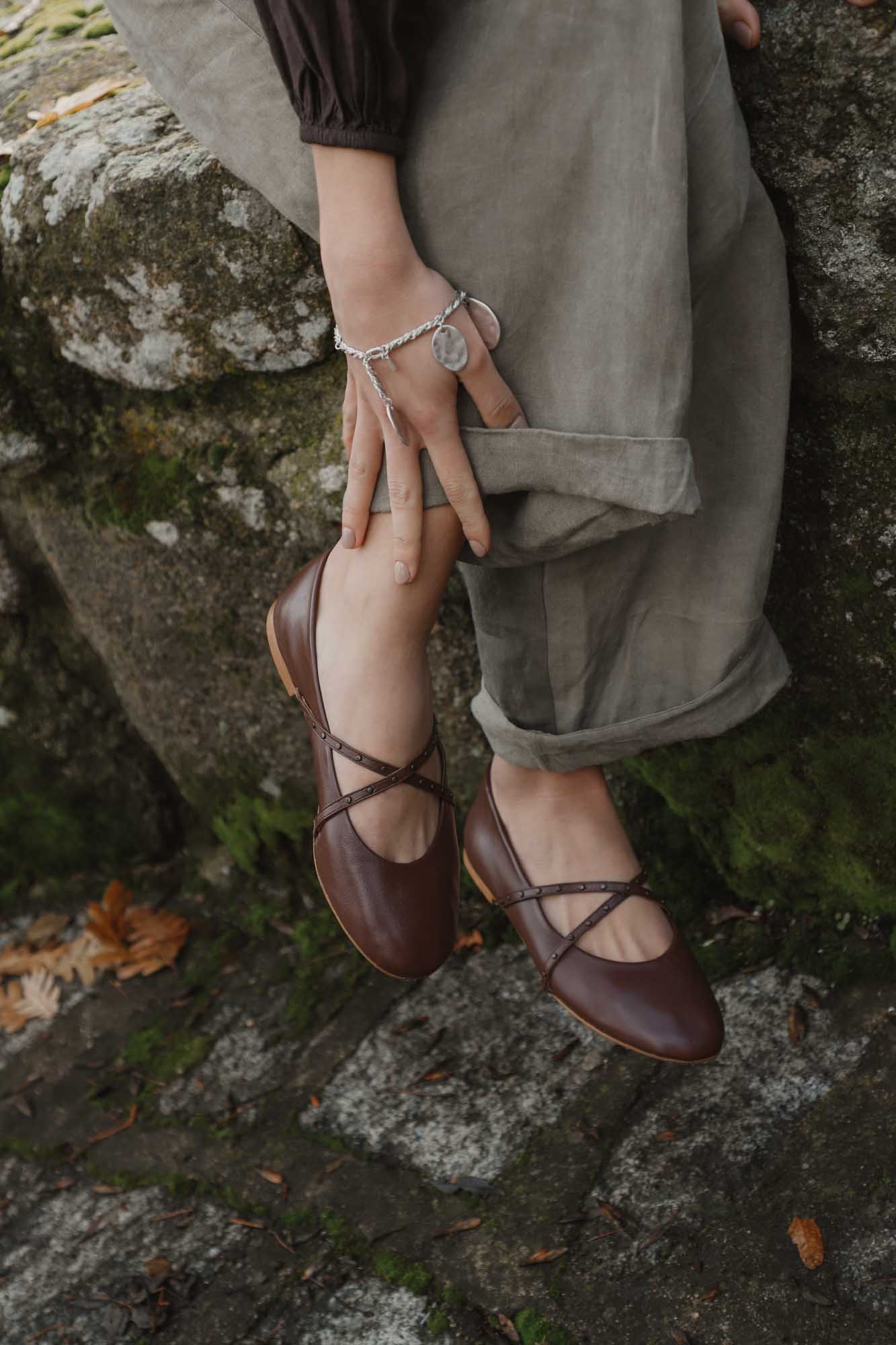 BAILARINA CRUZADA CHOCOLATE 1CM