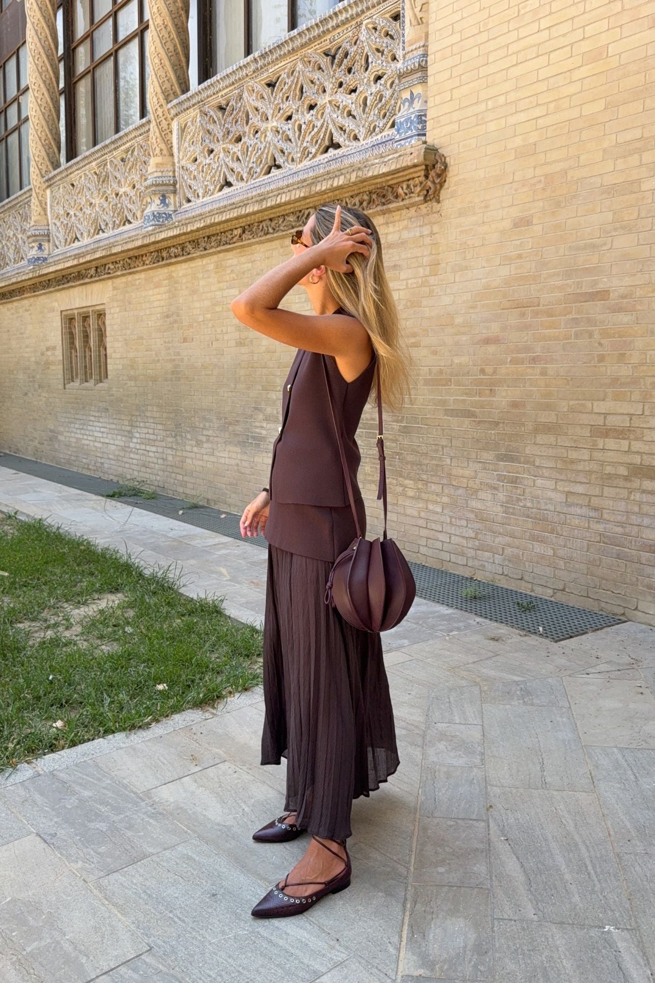 BAILARINA LACE UP SNAKE BURDEOS 2CM