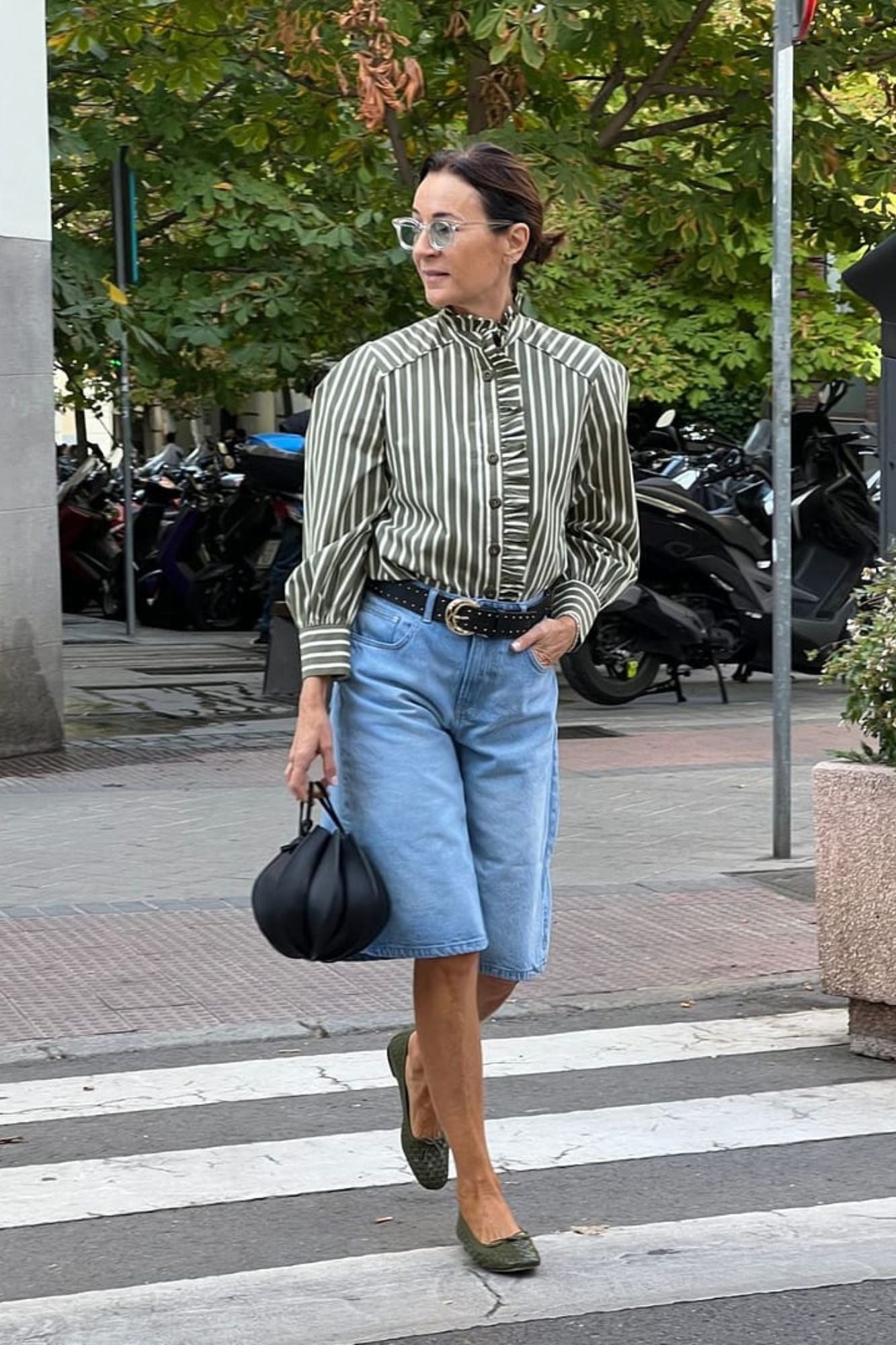 BAILARINA MOCARINA TRENZADA KHAKI 1CM