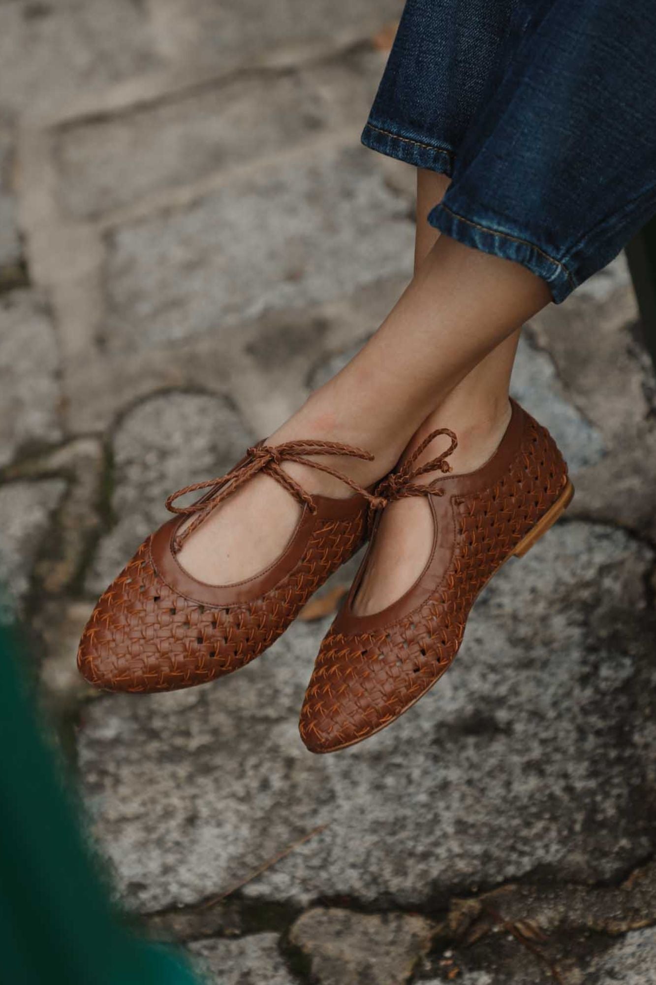 BAILARINA TRENZADA SOFIA CUERO 1CM