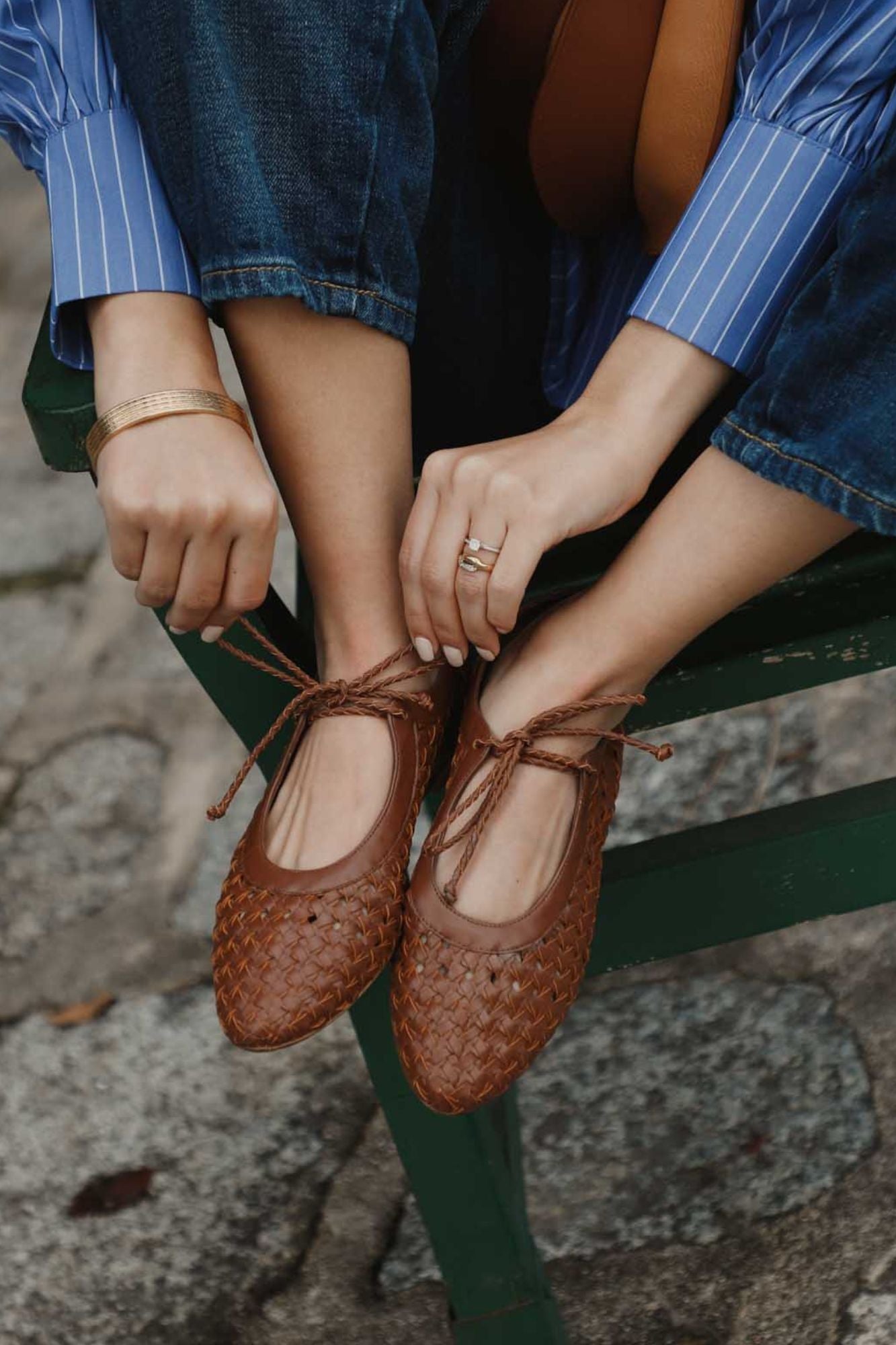 BAILARINA TRENZADA SOFIA CUERO 1CM