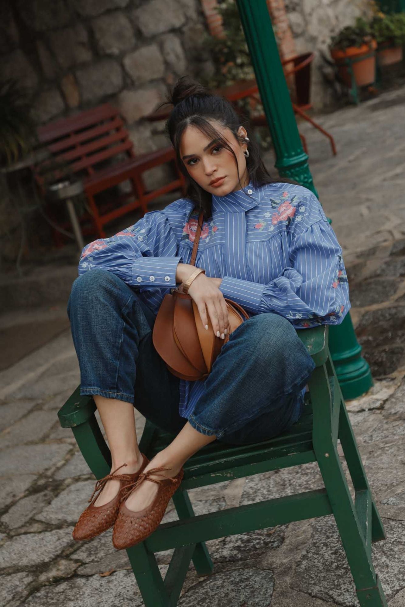 BAILARINA TRENZADA SOFIA CUERO 1CM