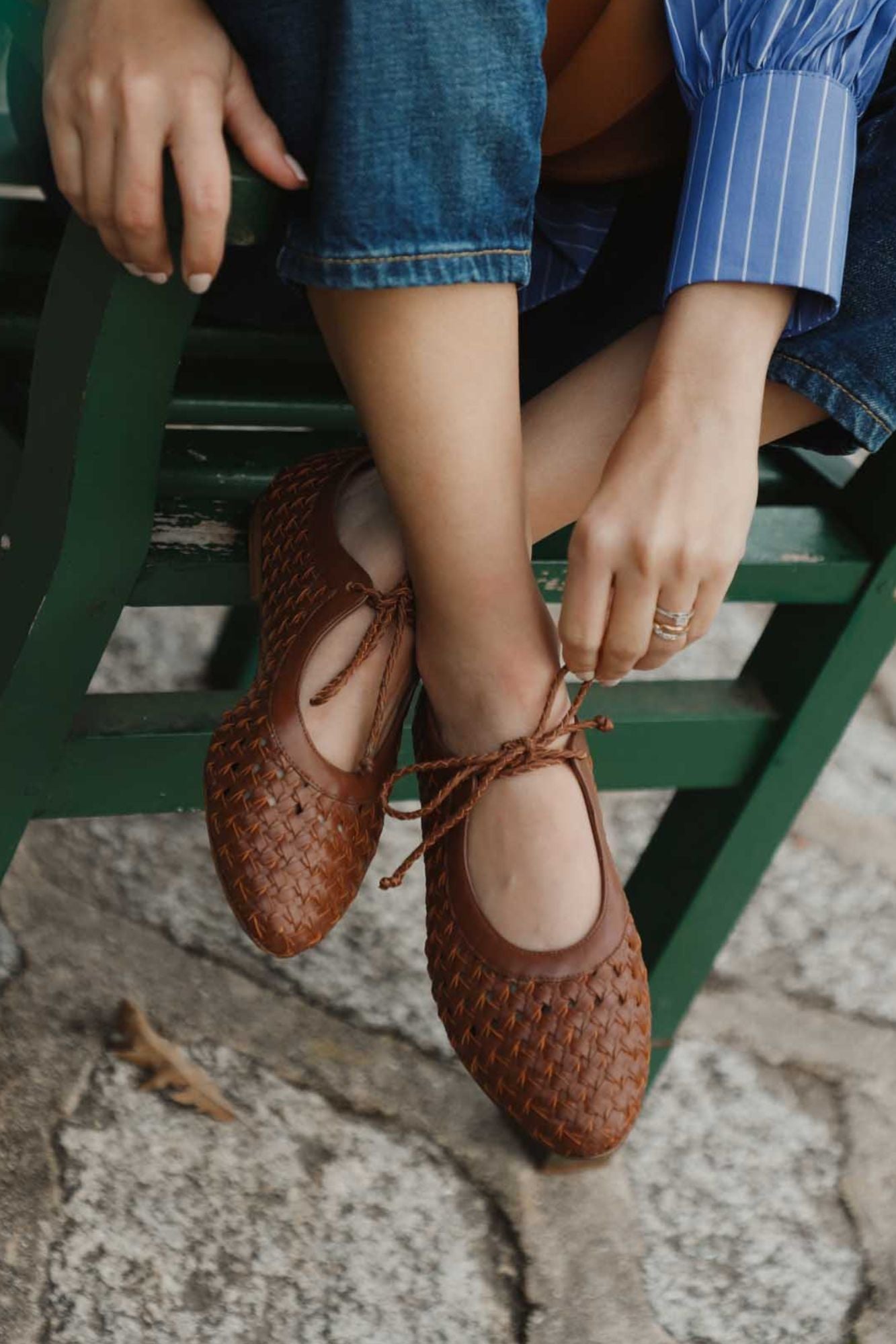 BAILARINA TRENZADA SOFIA CUERO 1CM