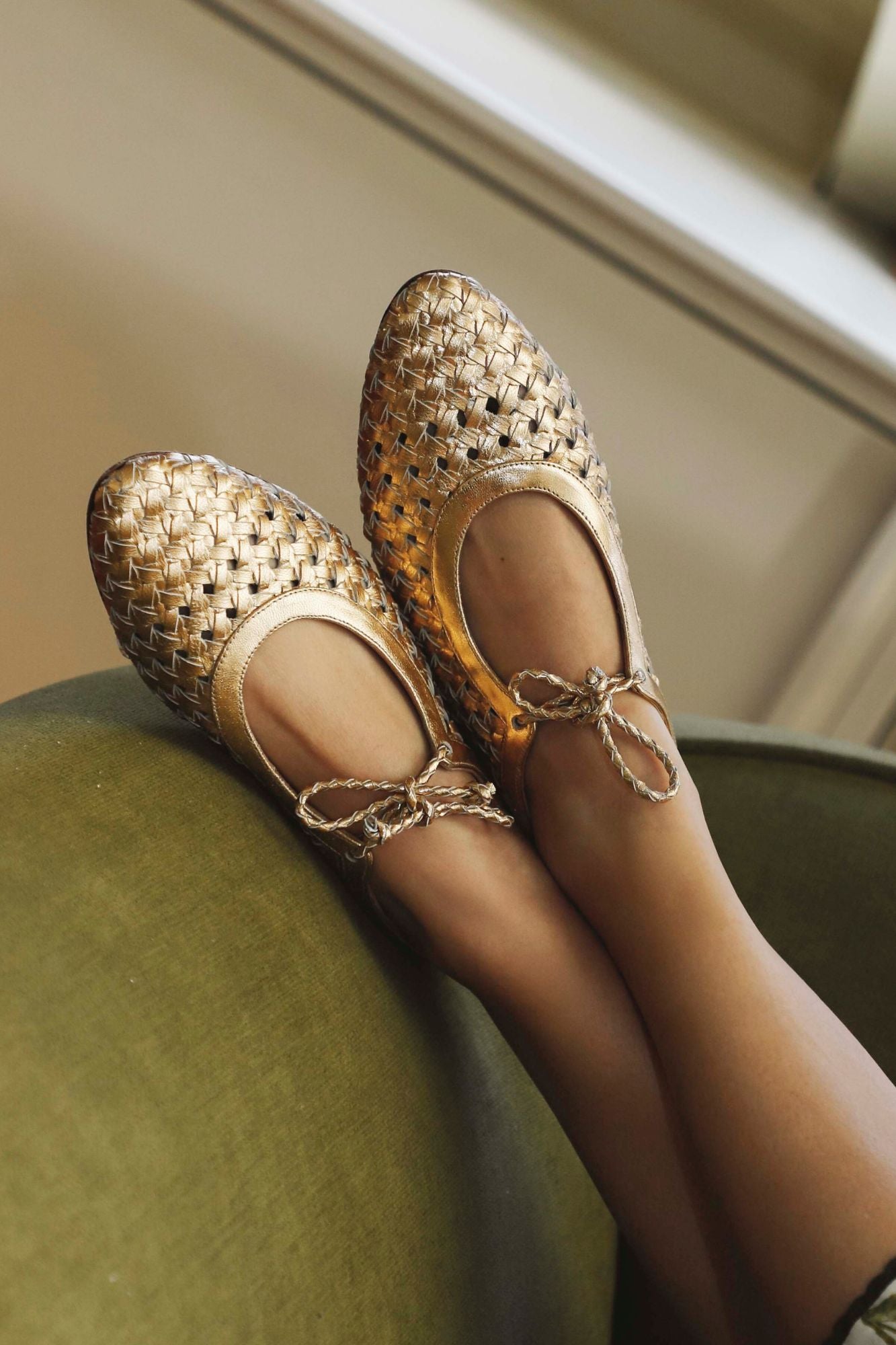 BAILARINA TRENZADA SOFIA ORO 1CM