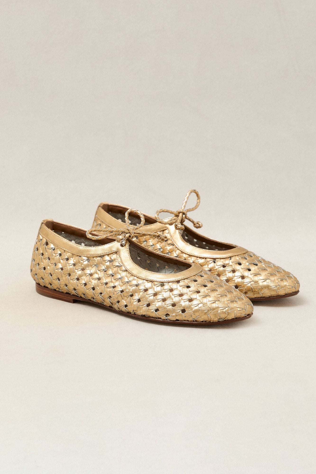 BRAIDED BALLERINA SOFIA GOLD 1CM