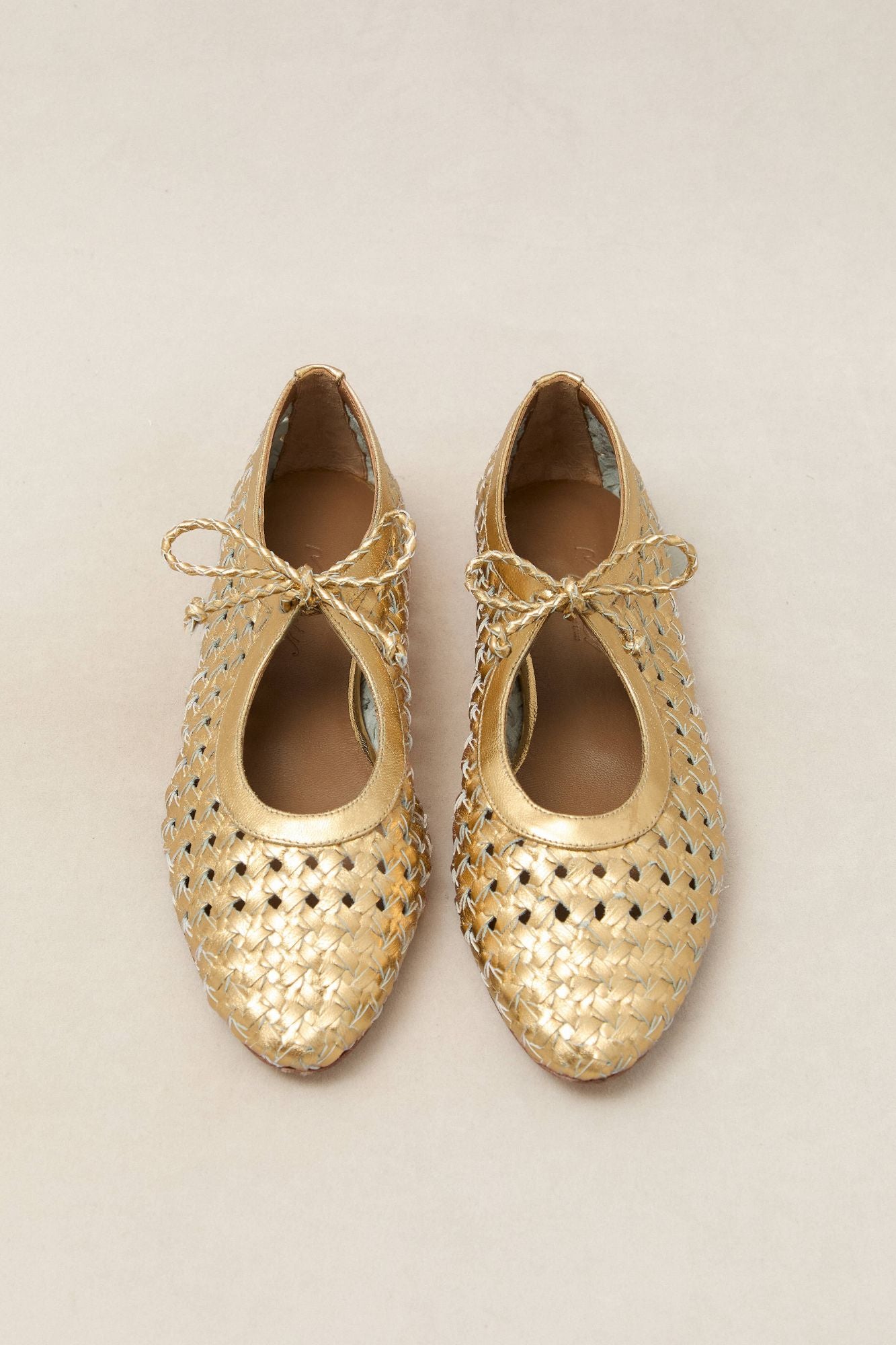 BRAIDED BALLERINA SOFIA GOLD 1CM