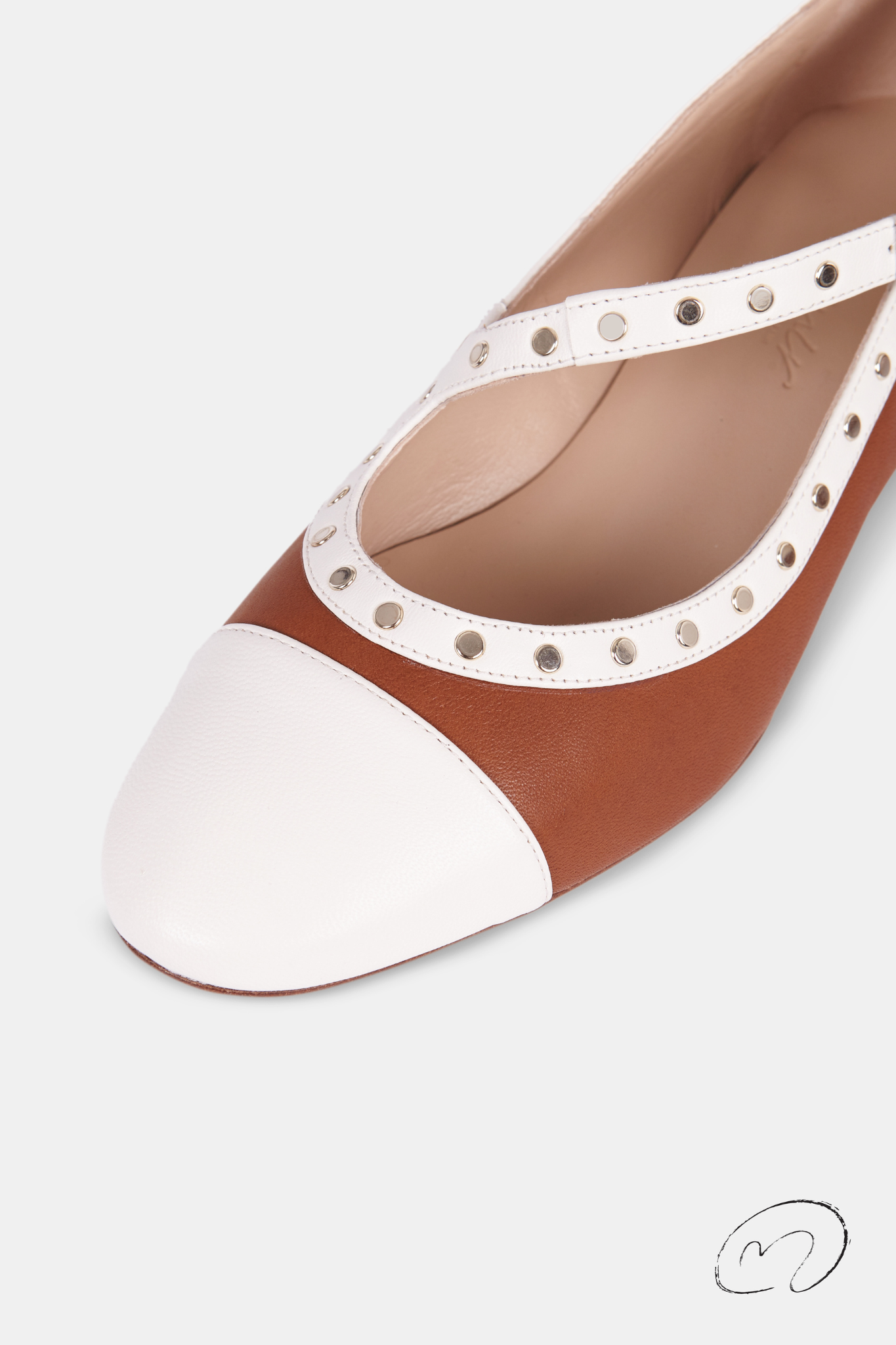 GERALDINE CREMA Y CUERO 2.5CM