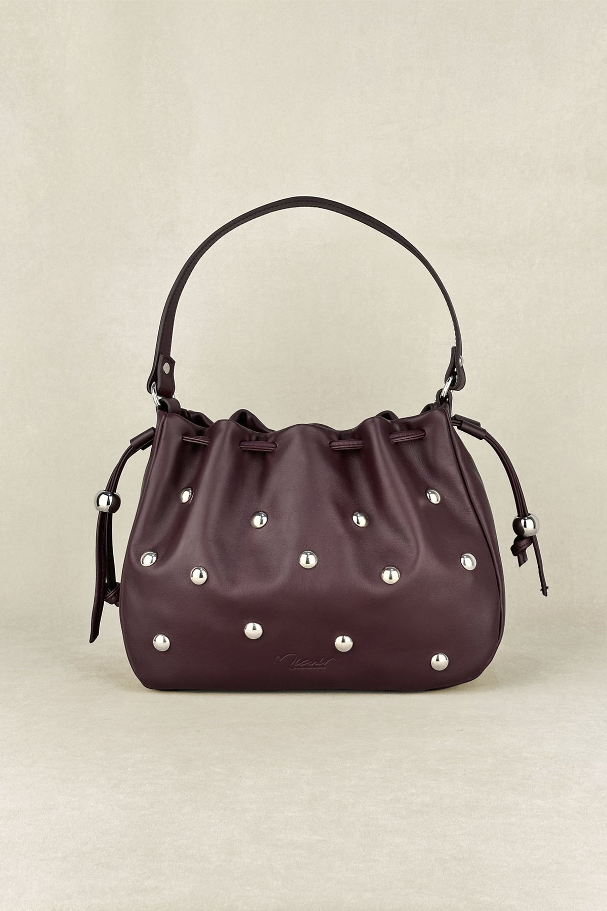 BOLSO BOMBONERA TACHAS BURDEOS