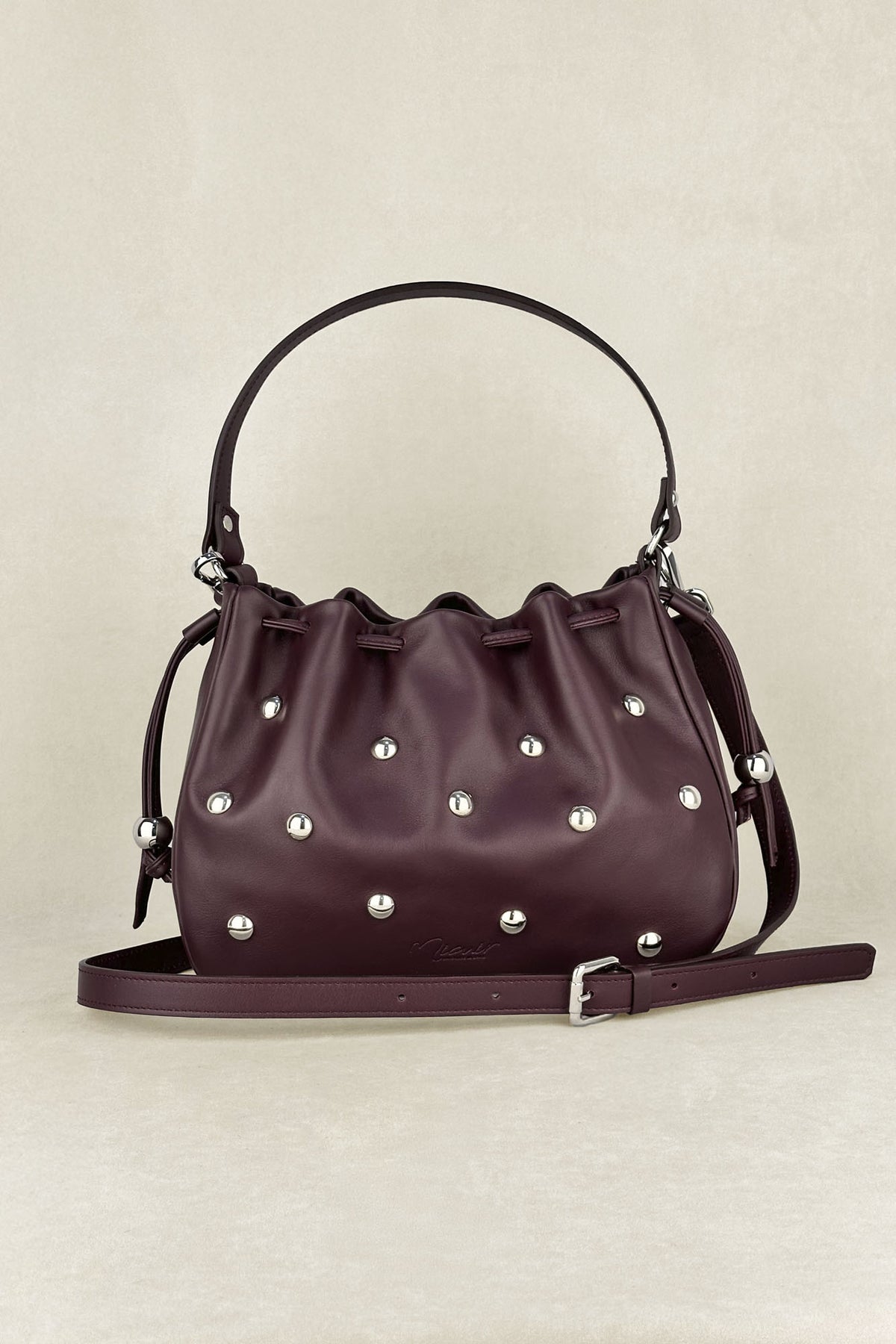 BOLSO BOMBONERA TACHAS BURDEOS