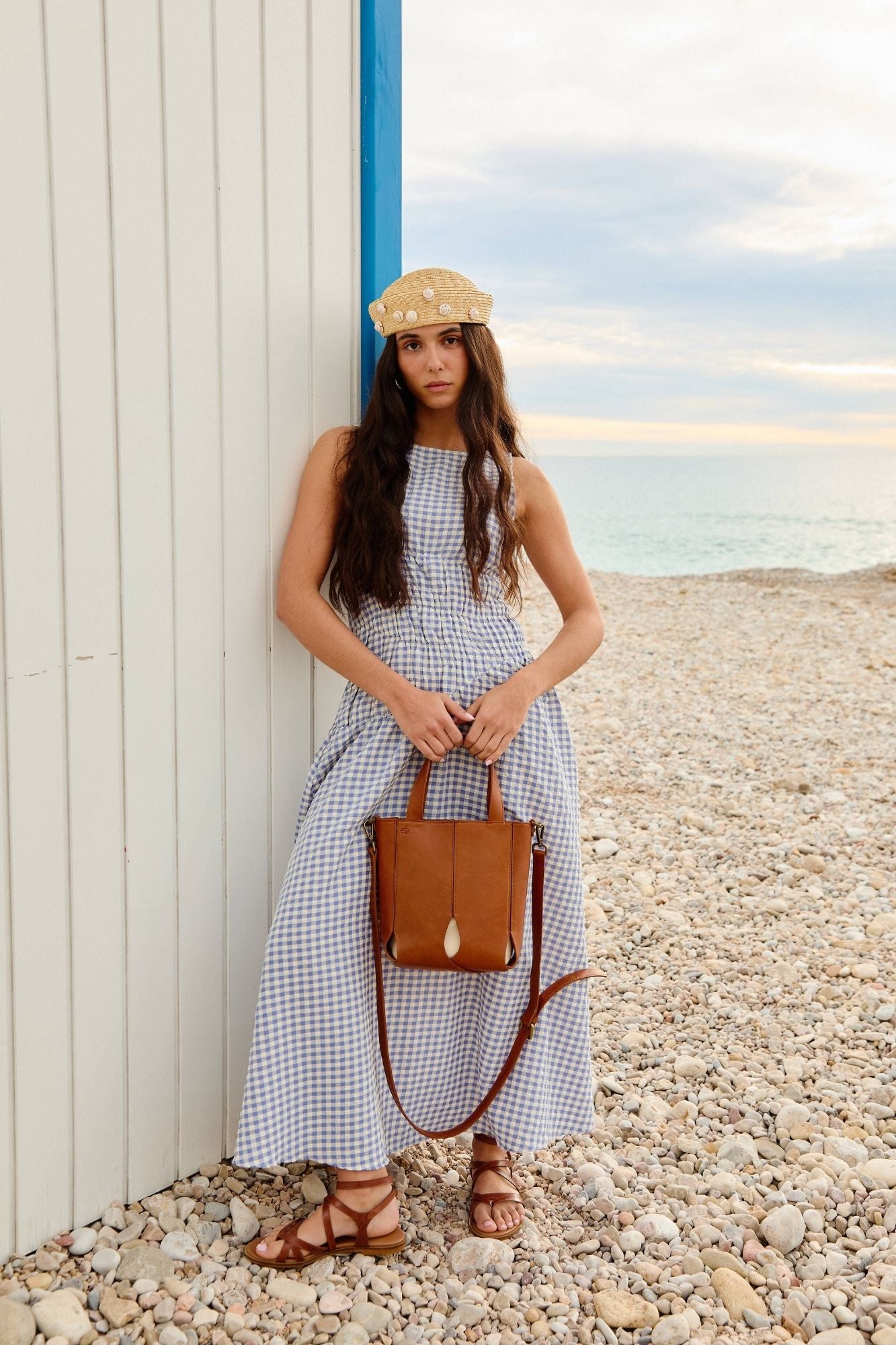 BOLSO BUCKET CALIZA CUERO