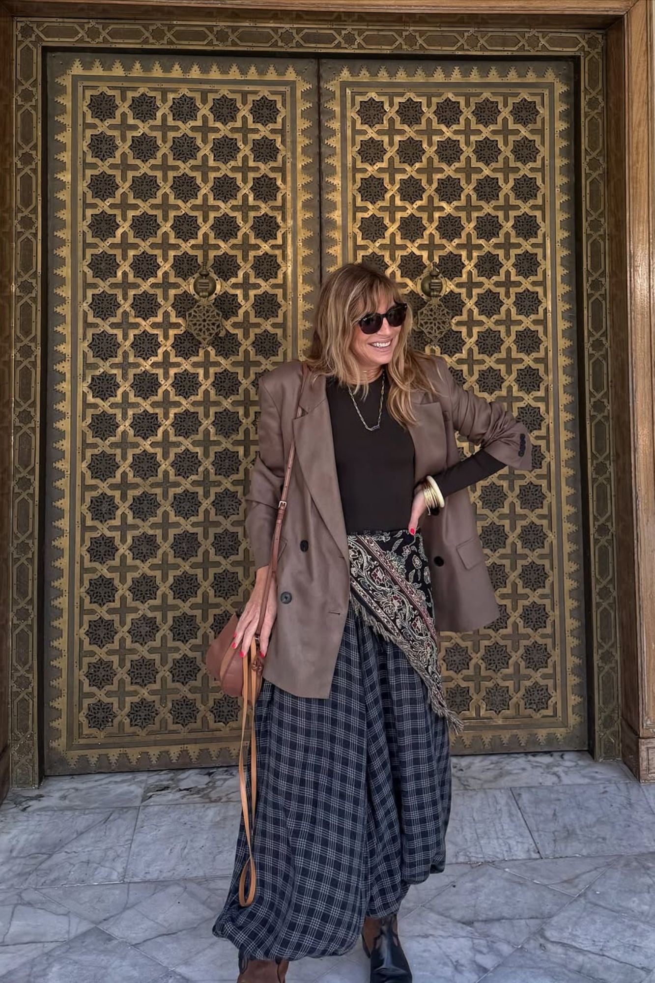 BOLSO DINSUM COMBINADO CUERO