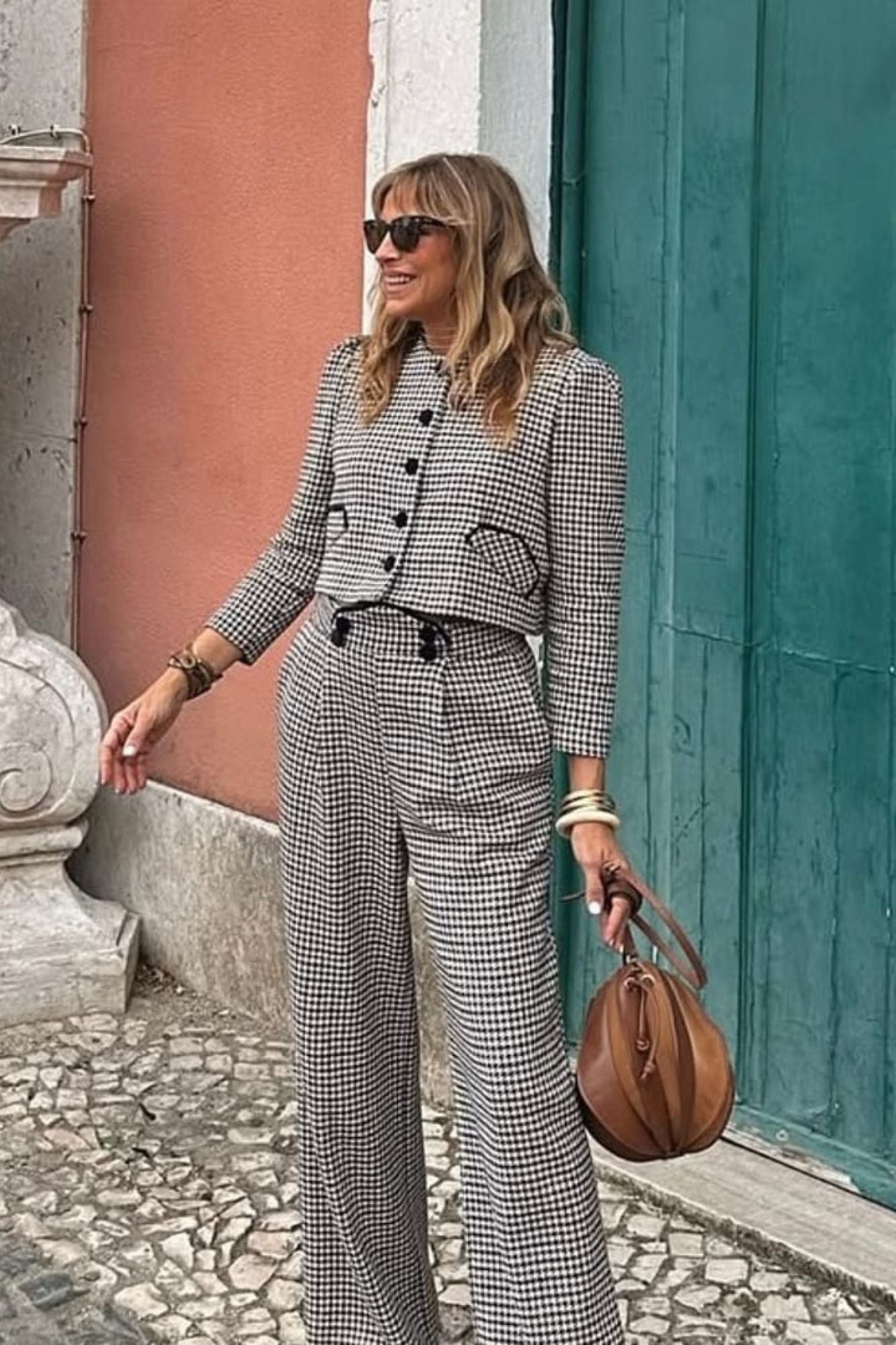 BOLSO DINSUM COMBINADO CUERO