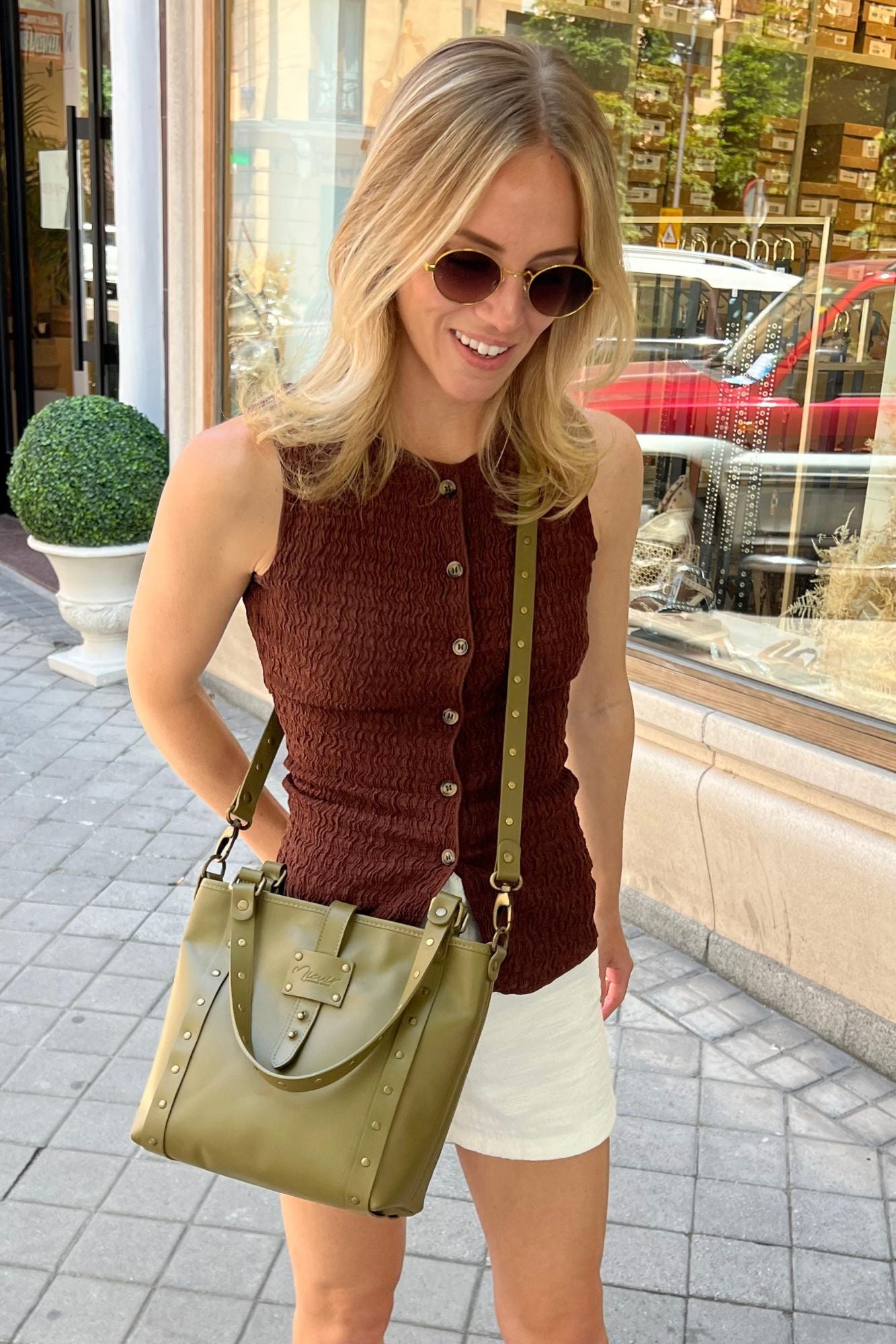 BOLSO MINI SHOPPER VERDE MATCHA