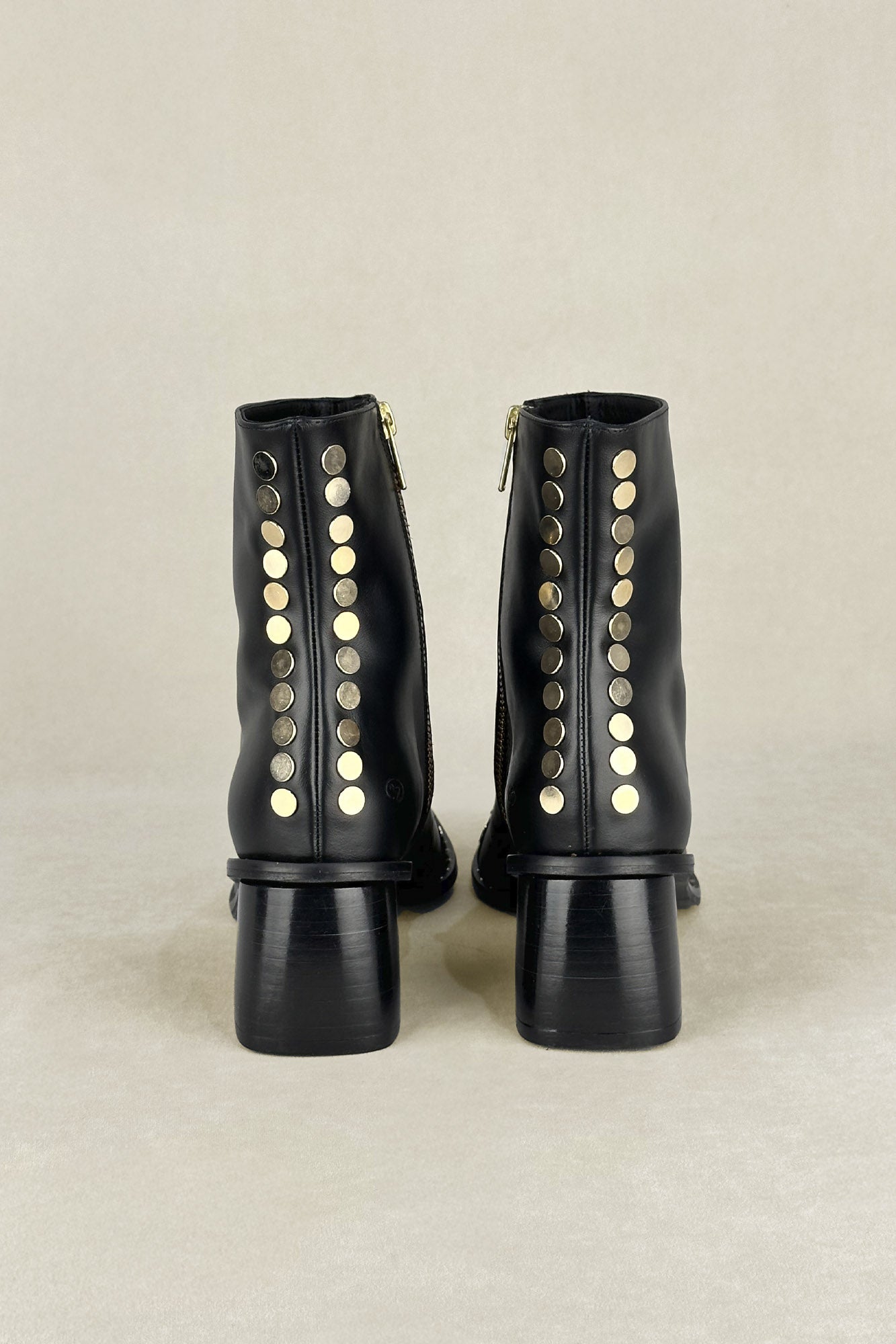 6CM BLACK STUDDED FILIPA ANKLE BOOT