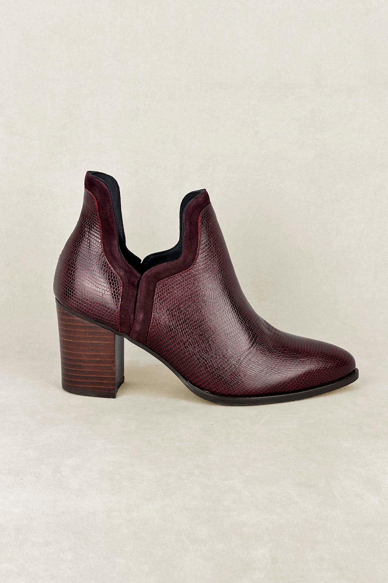 FRIDA TEJUS BURGUNDY HEEL 7CM