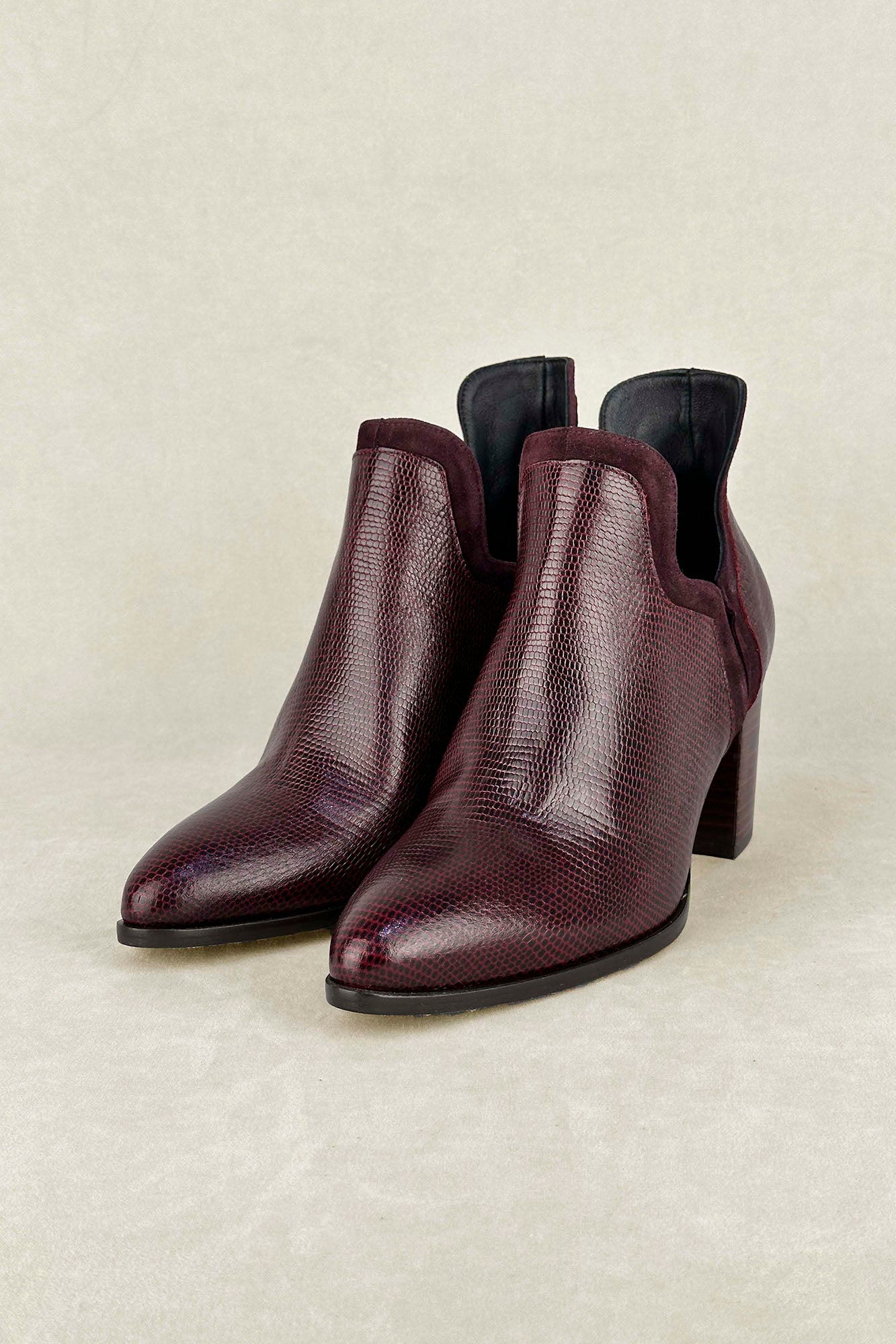 FRIDA TEJUS BURGUNDY HEEL 7CM