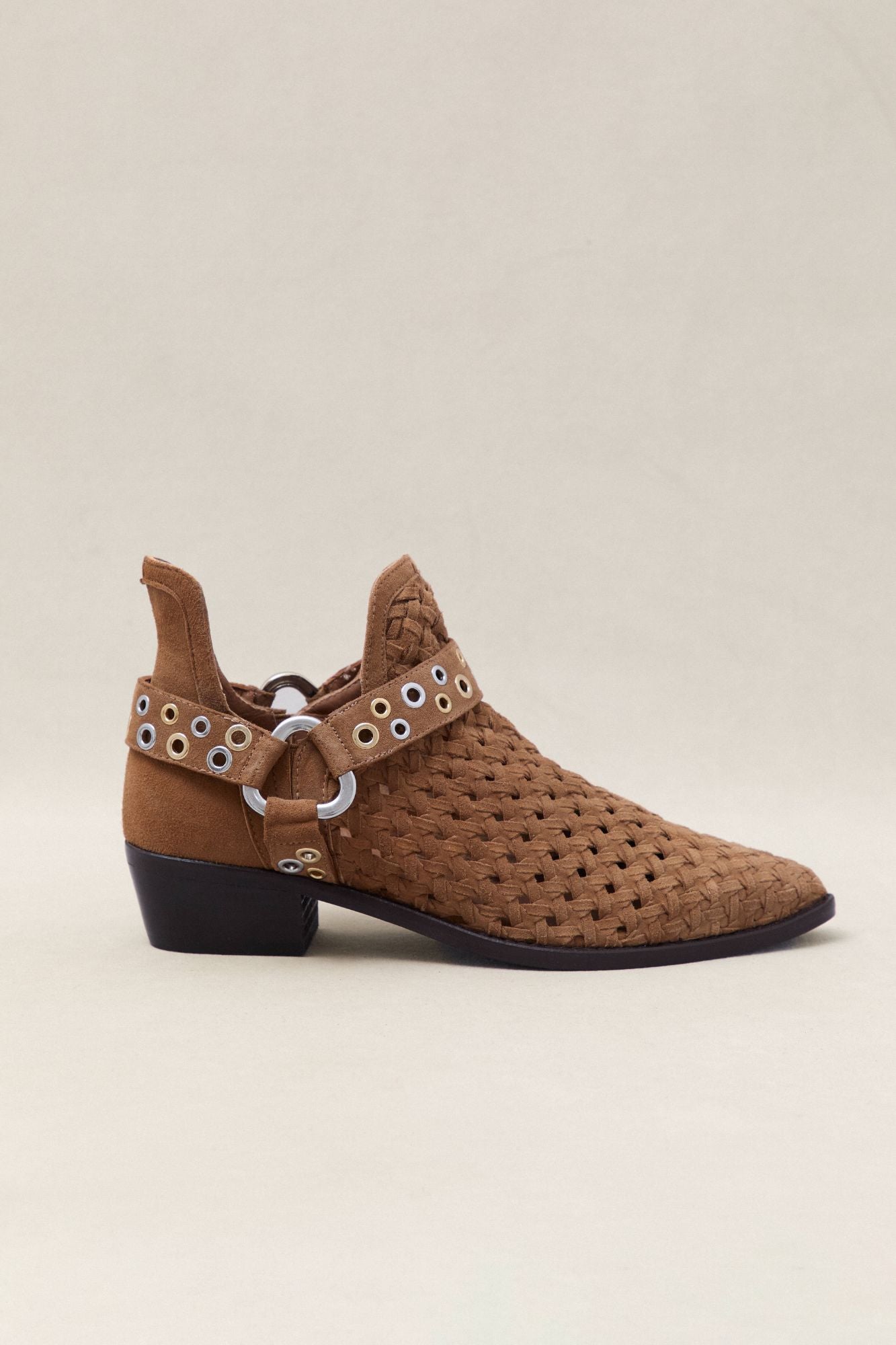 BOTIN ROCK TRENZADO TOSTADO 4CM