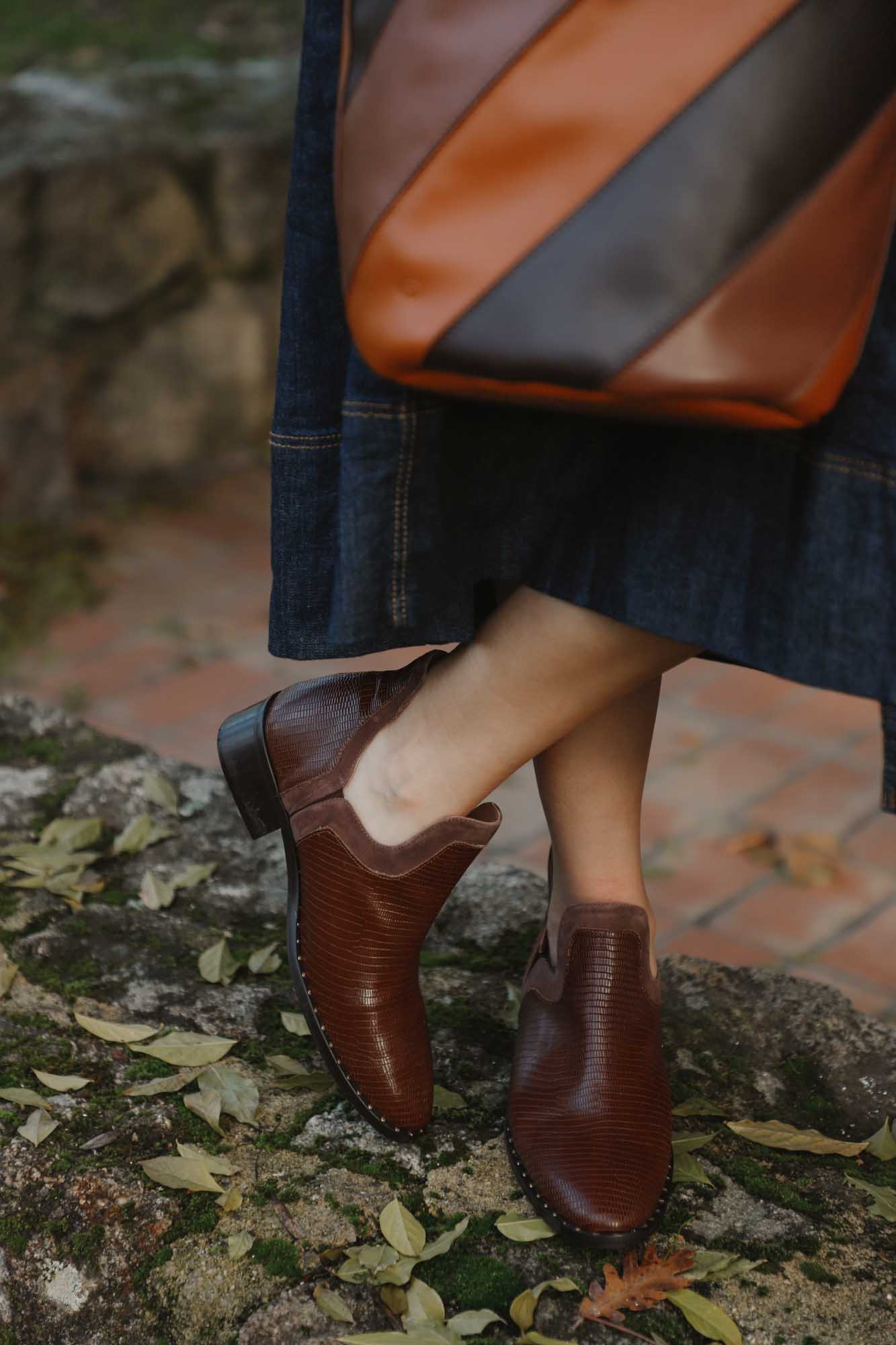 BOTIN SABELA TEJUS CARAMELO 4CM