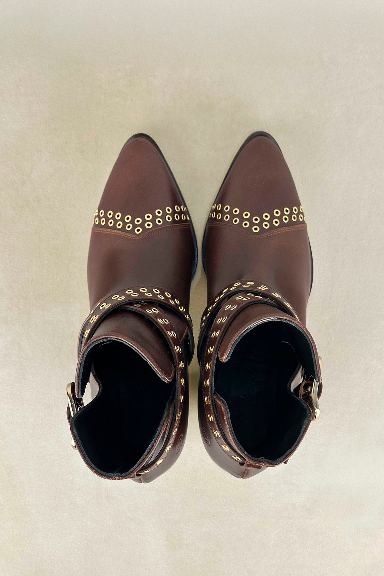 BROWN BOWIE WITH 7CM HEEL