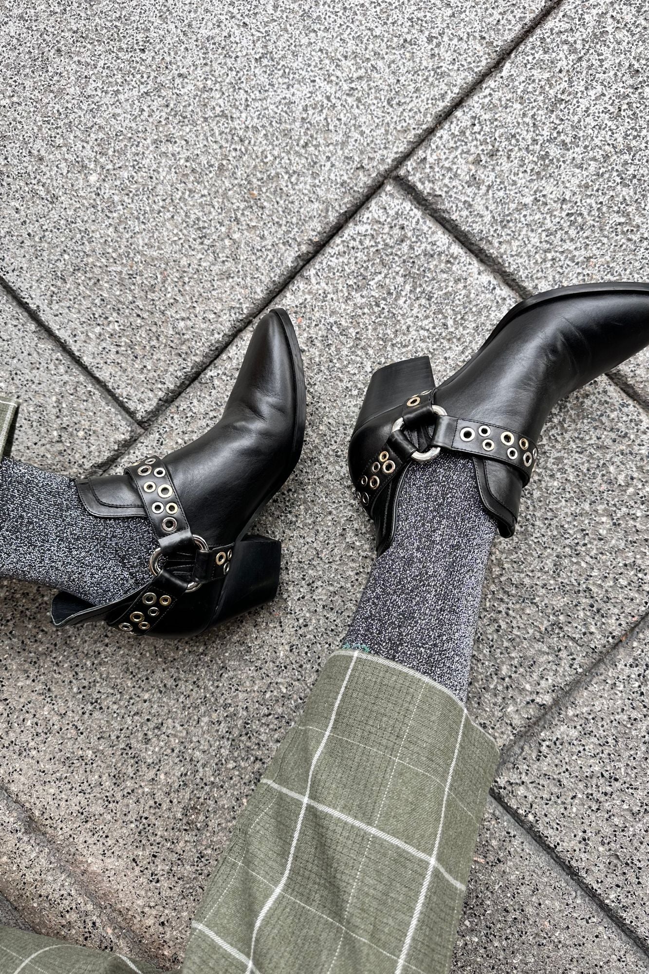 CALCETINES GLITTER NEGRO