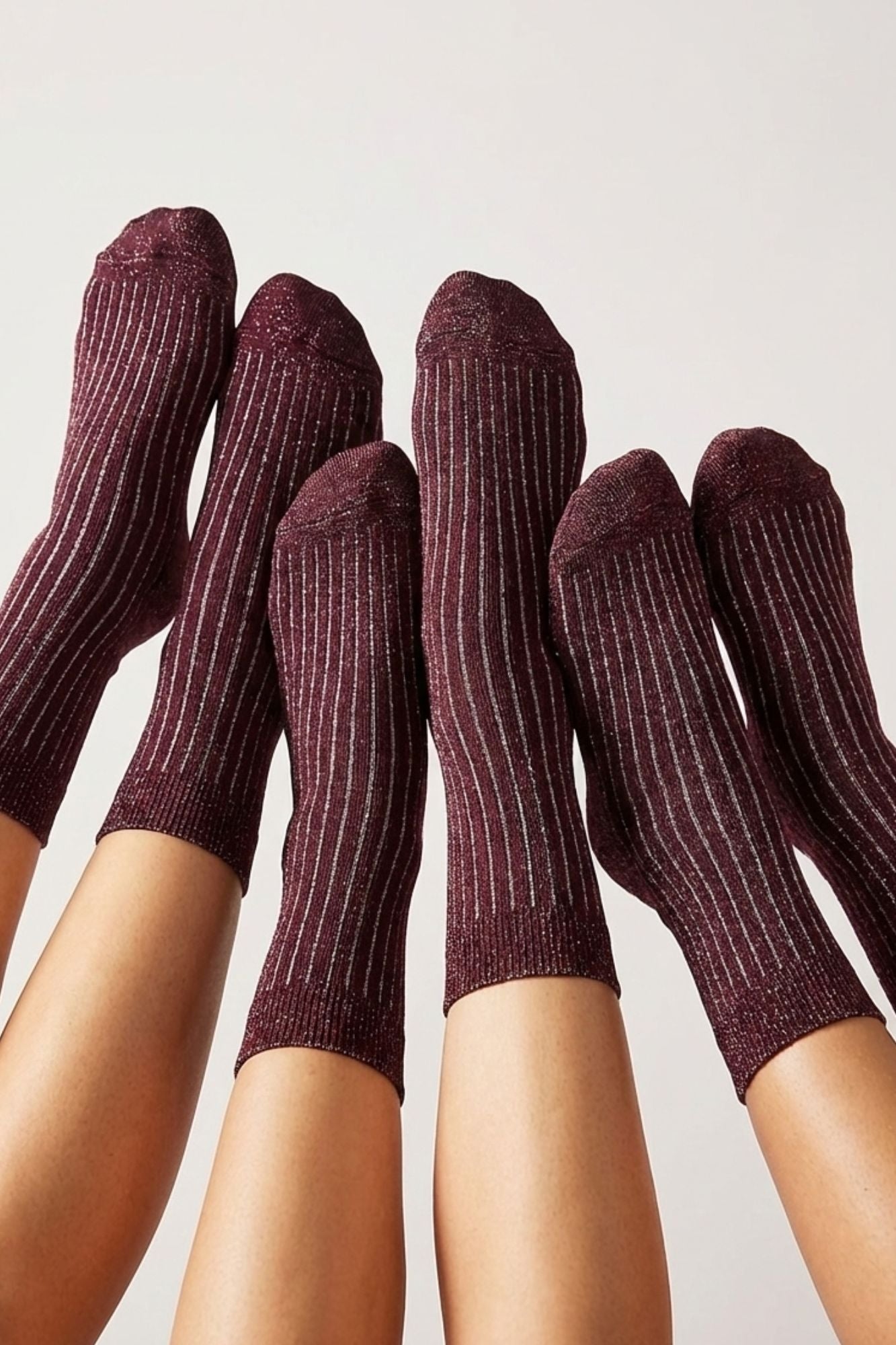 CALCETINES GLITTER CANALE BURDEOS