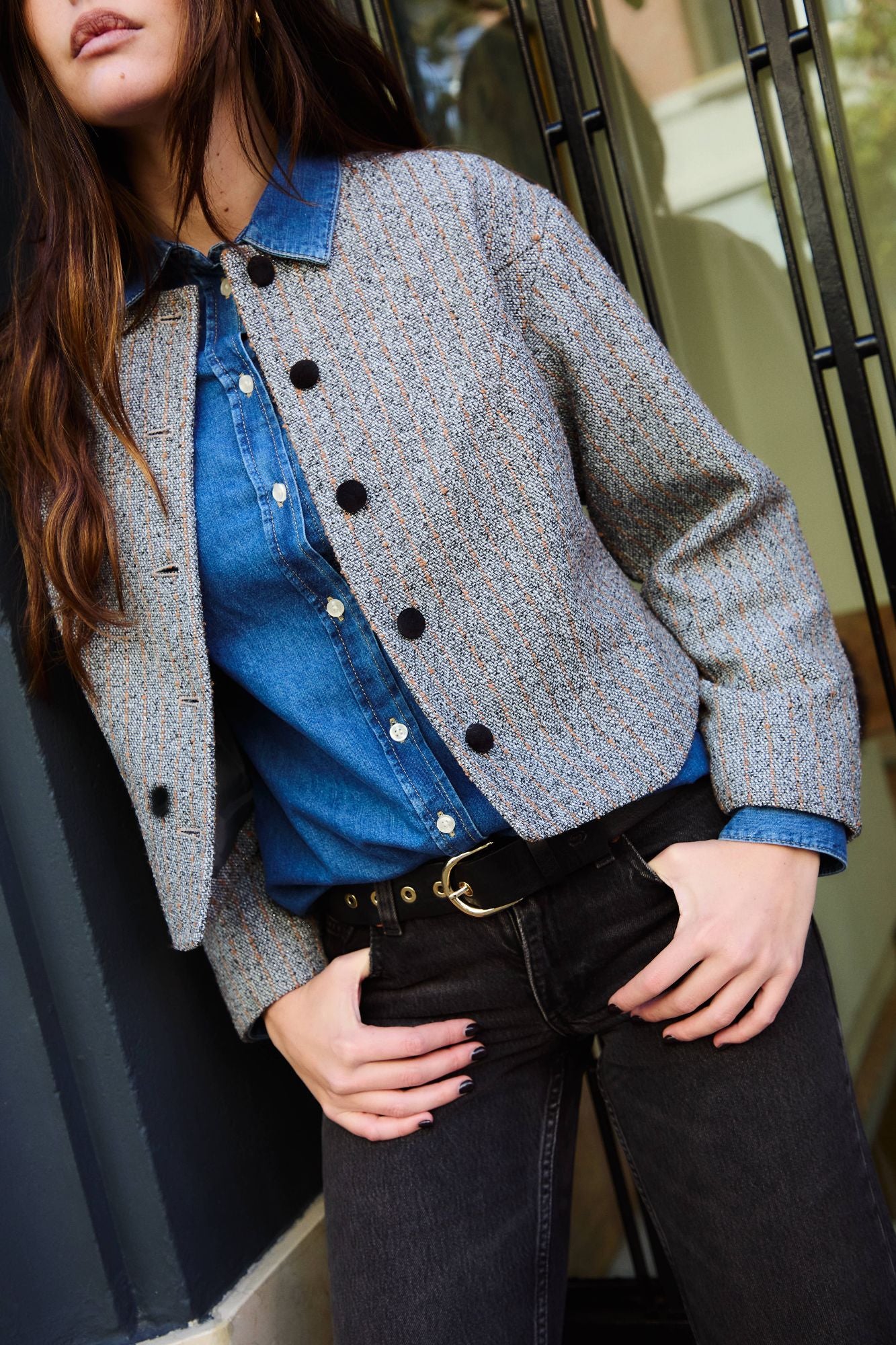 Veste à rayures en lurex autrichienne