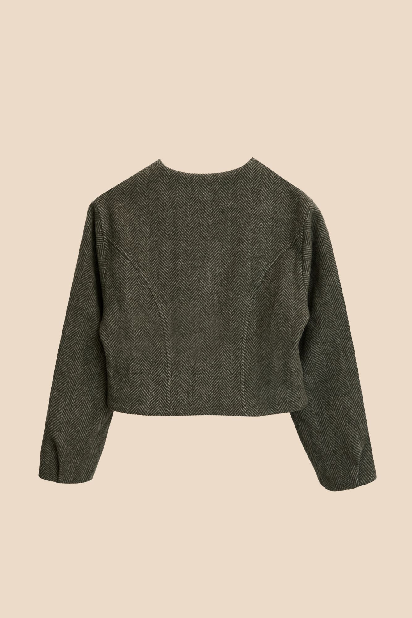 GREEN HERRINGBONE WOOL AUSTRIAN JACKET