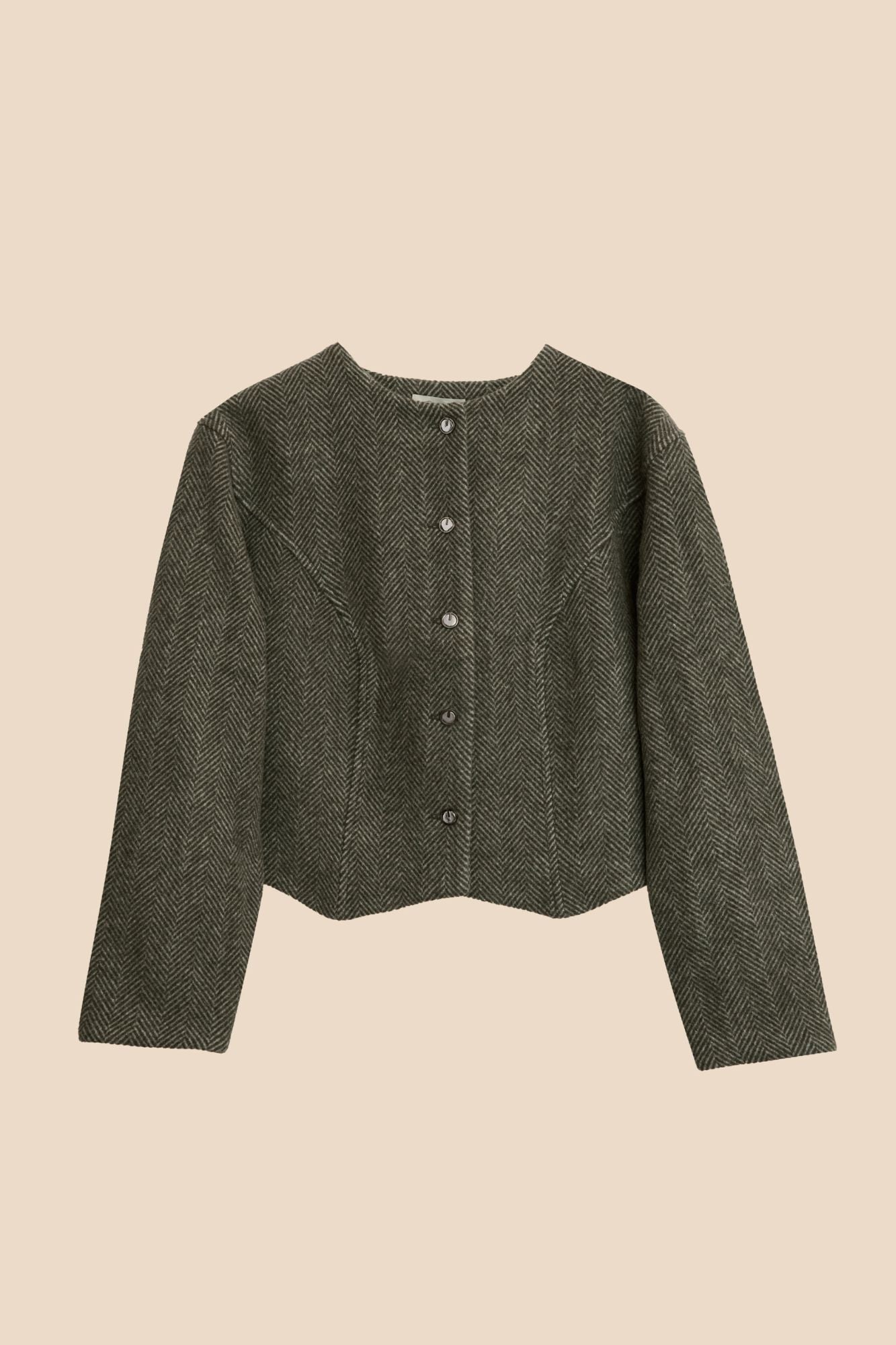 GREEN HERRINGBONE WOOL AUSTRIAN JACKET