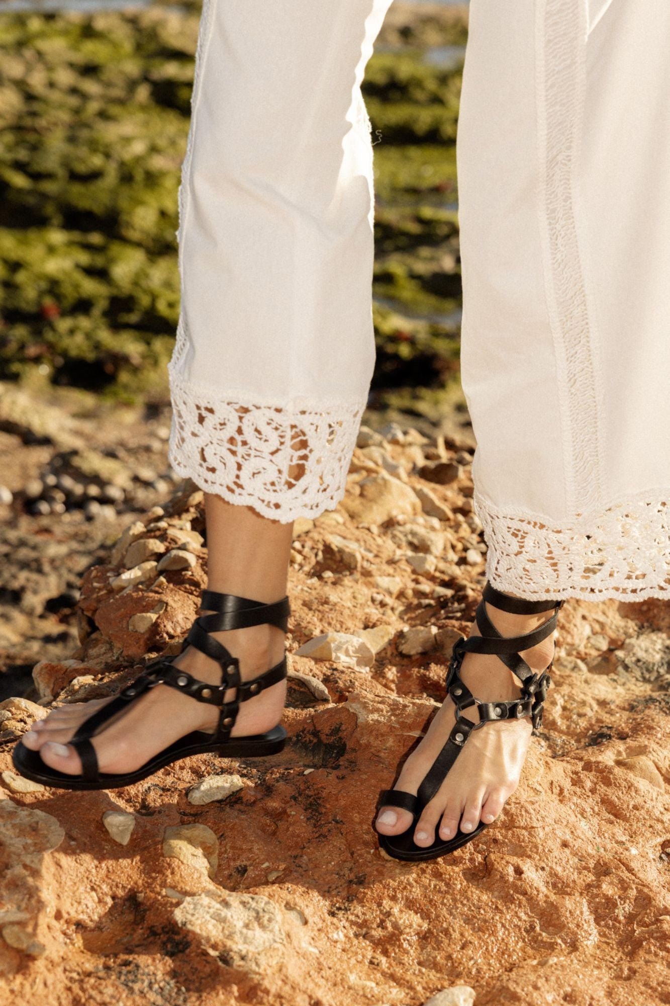 BLACK SLAVE SANDAL