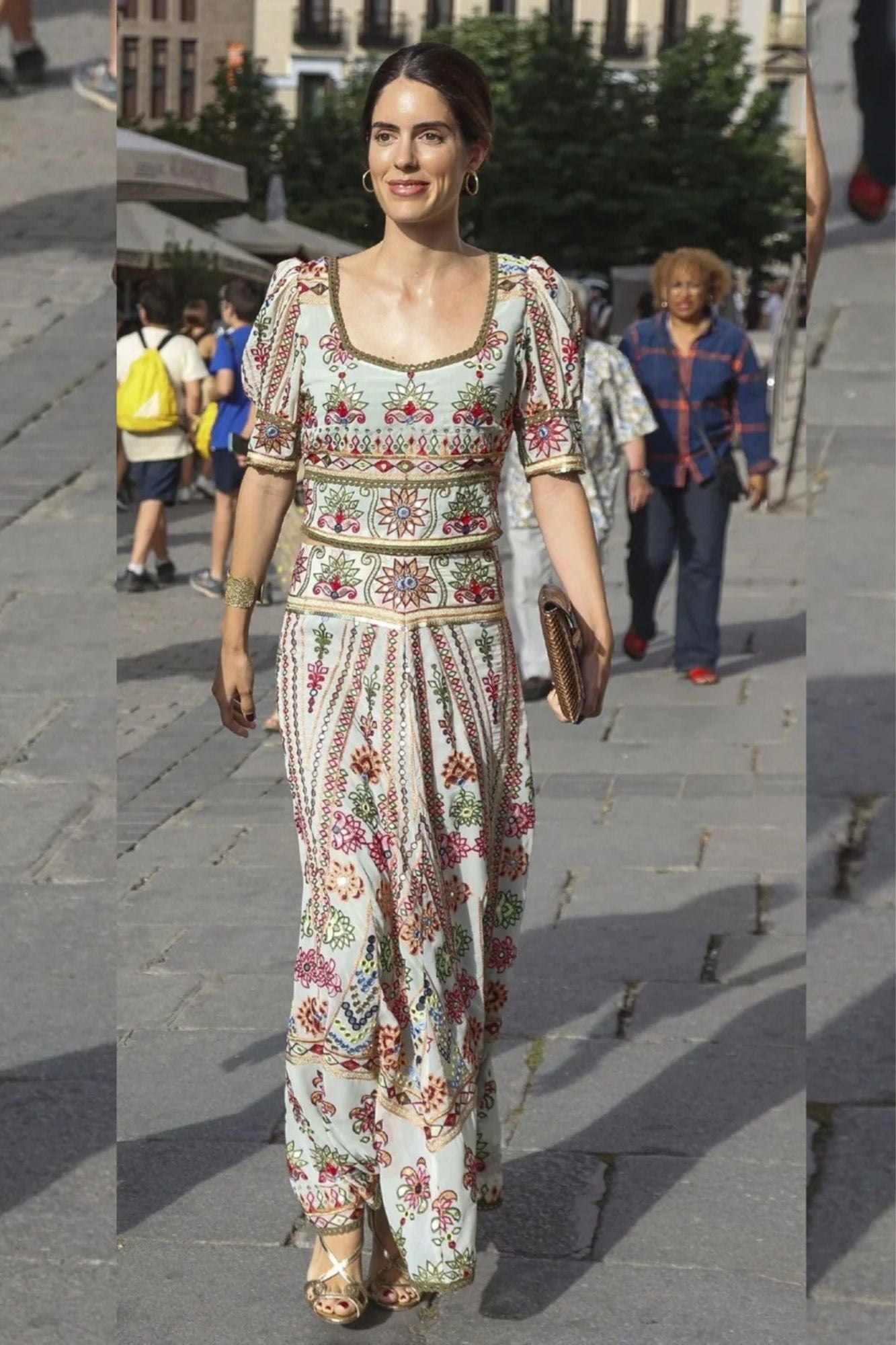 Sandale Gadea dorée gravée 9 cm