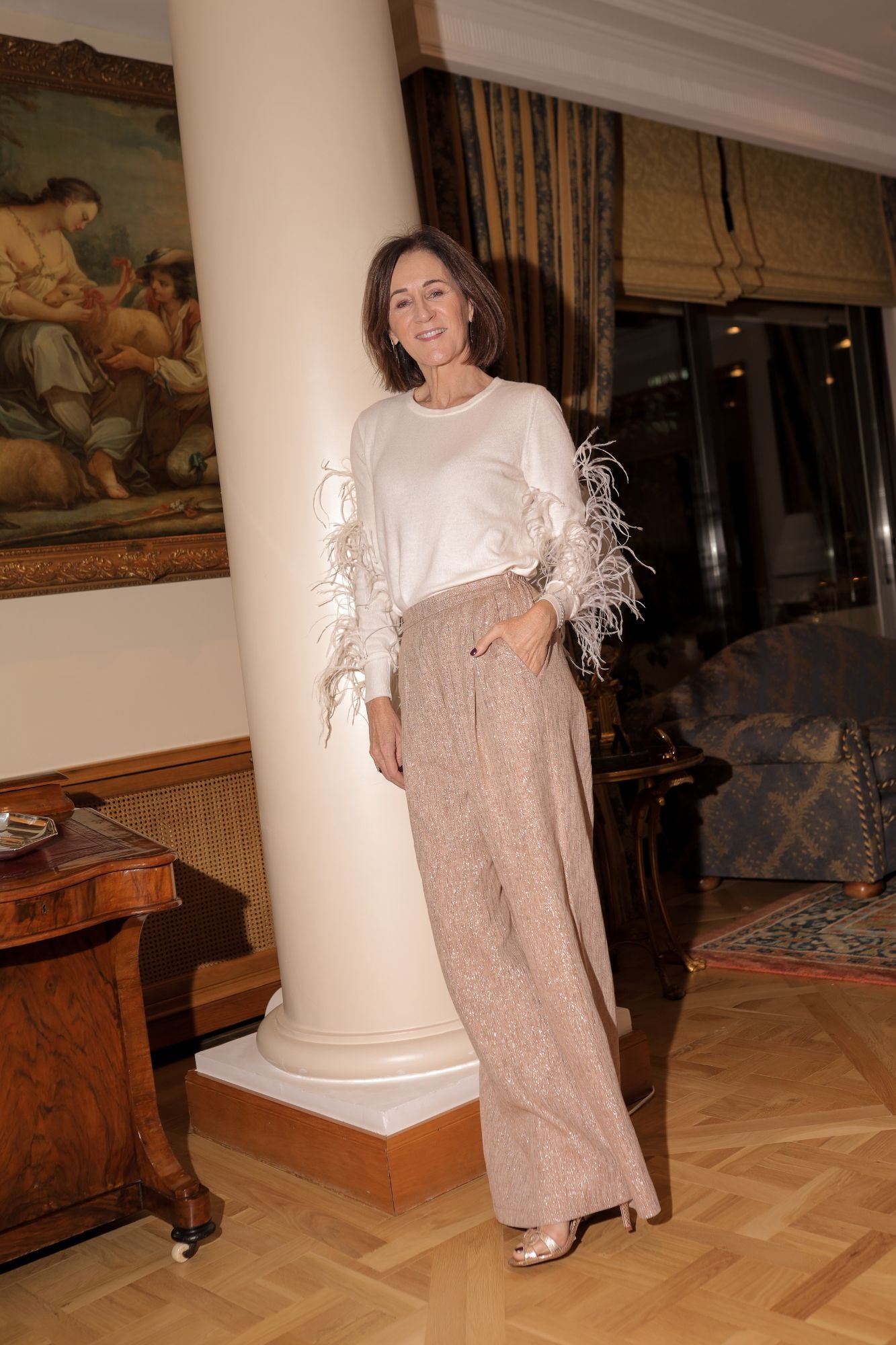 SANDALIA GADEA GRABADO ORO 9CM