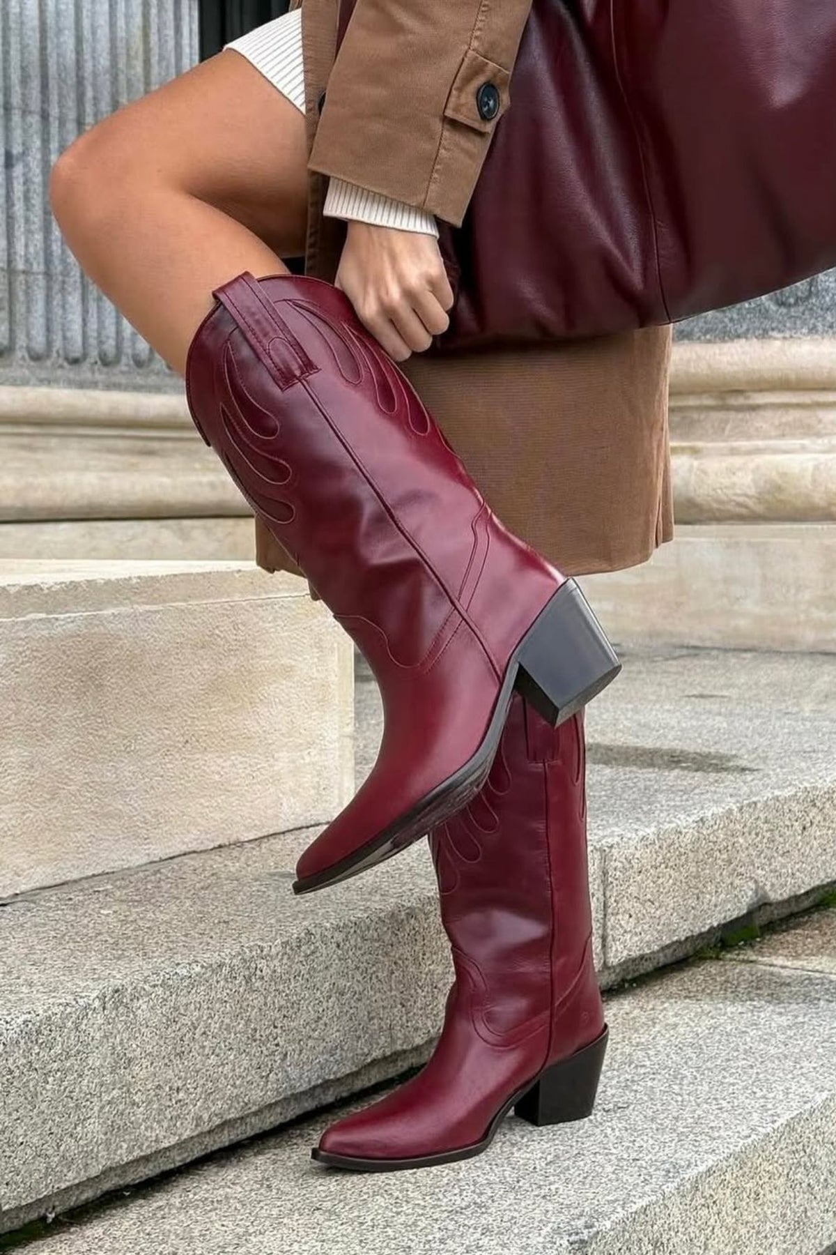 Bottes Vintage SCARPINO Bordeaux - Cuir Véritable Pointure 34,5 EU (années 80)