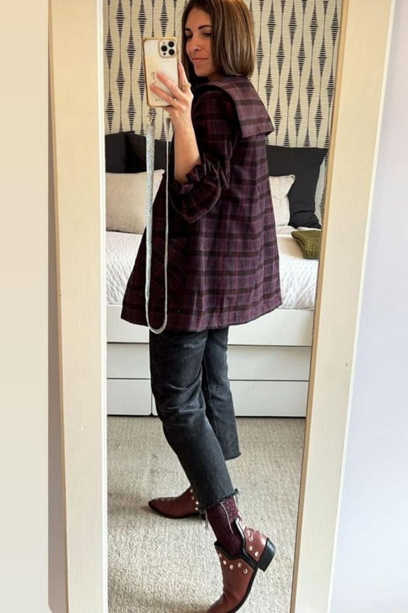 PUNKY BOOTS HAZELNUT GOLD STUDS 4CM