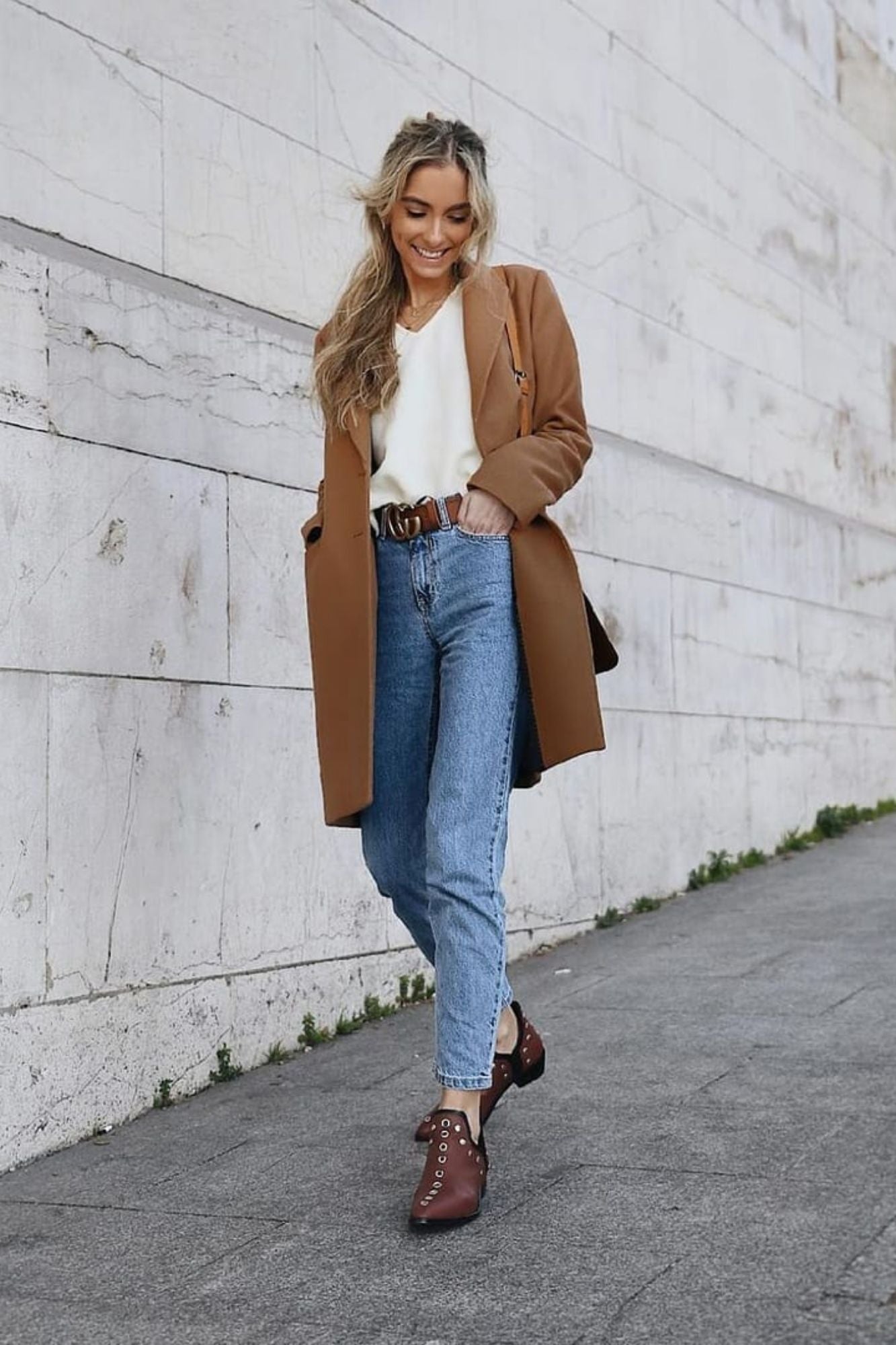 PUNKY BOOTS HAZELNUT SILVER STUDS 4CM