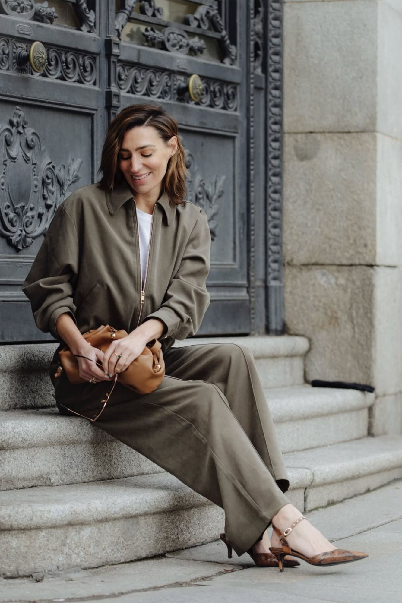 SANDALIA ELISABETH SNAKE MARRON 5CM